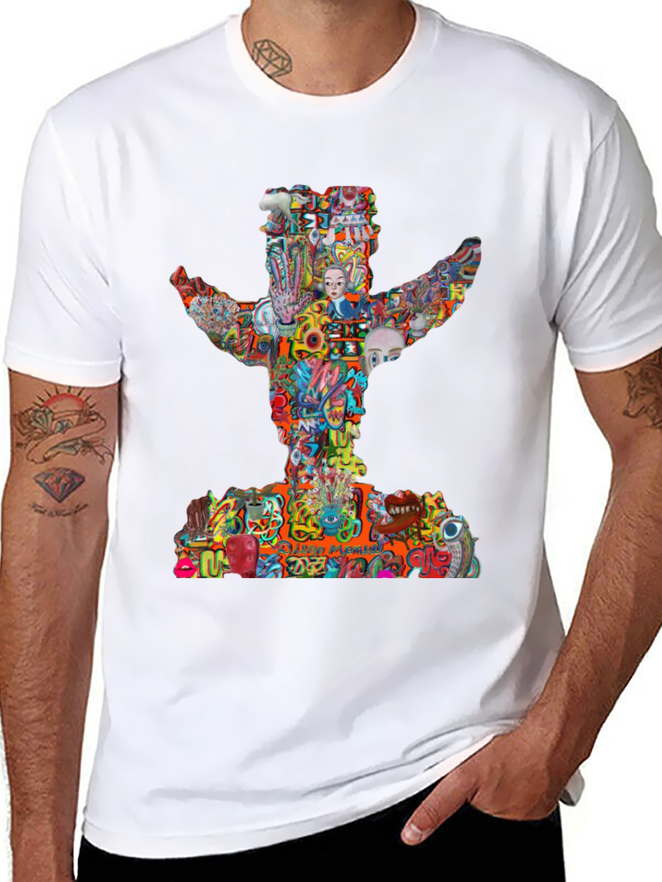 Abstract Graphic Print Crew Neck T-Shirt