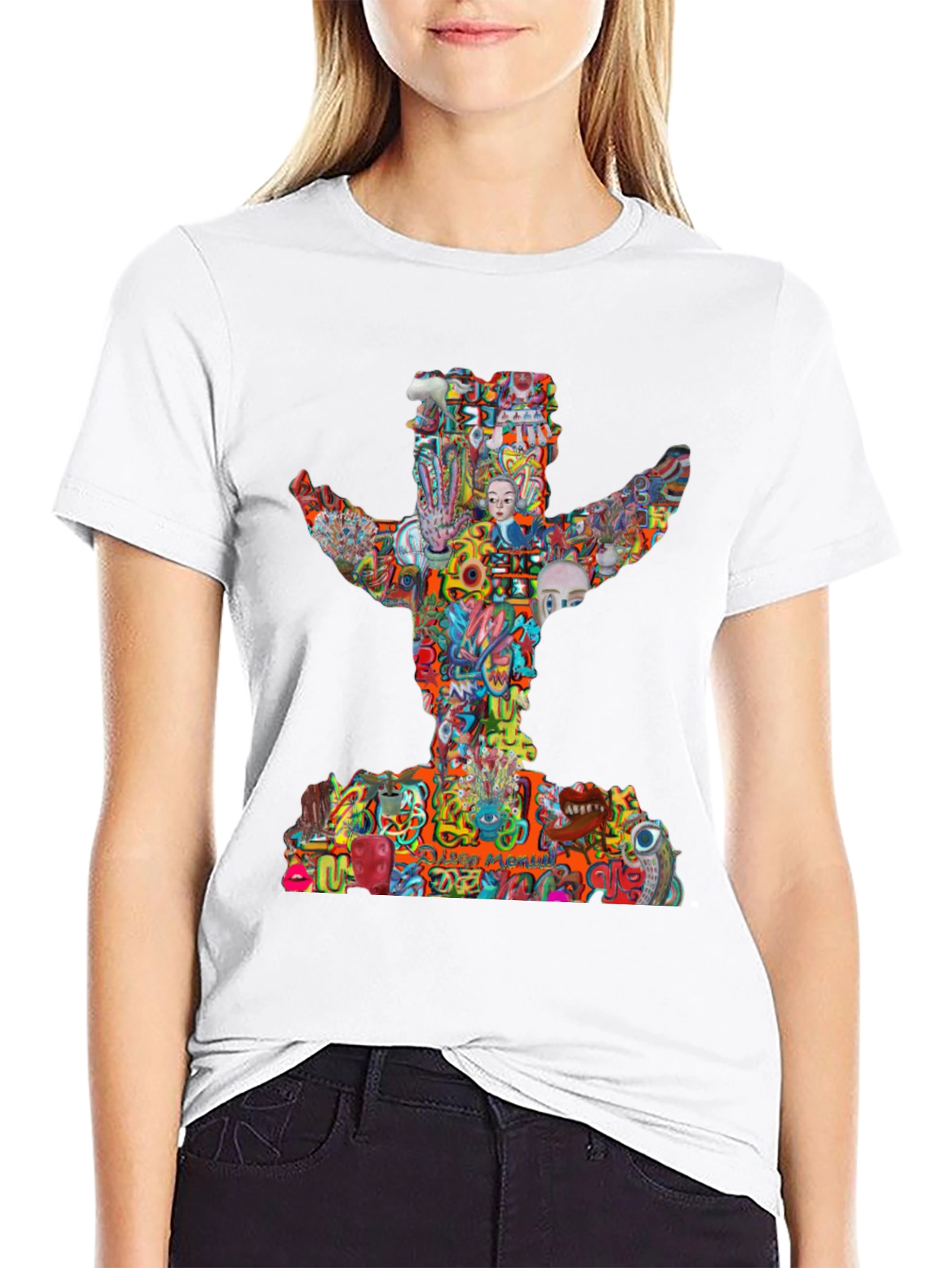 Abstract Graphic Print Crew Neck T-Shirt