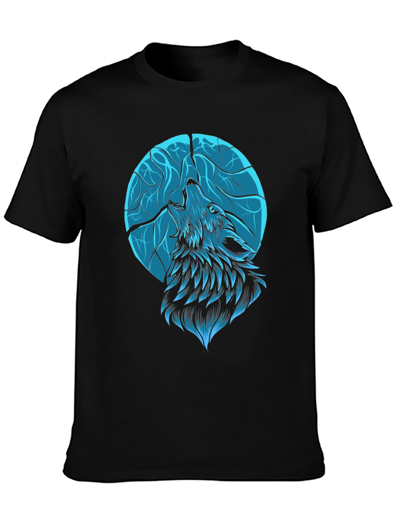 Wolf Moon Graphic Tee - Black Cotton Blend