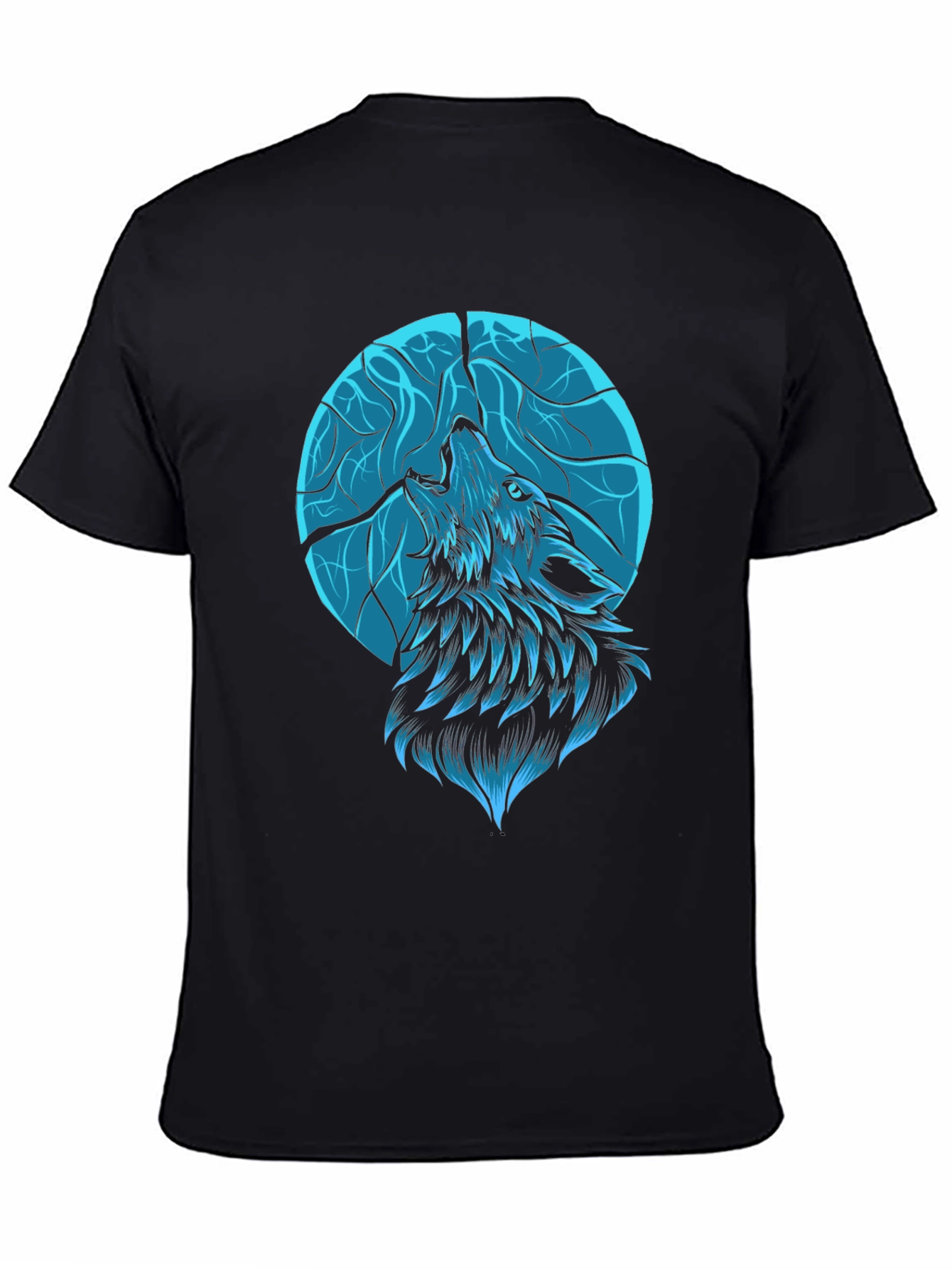 Wolf Moon Graphic Tee - Black Cotton Blend
