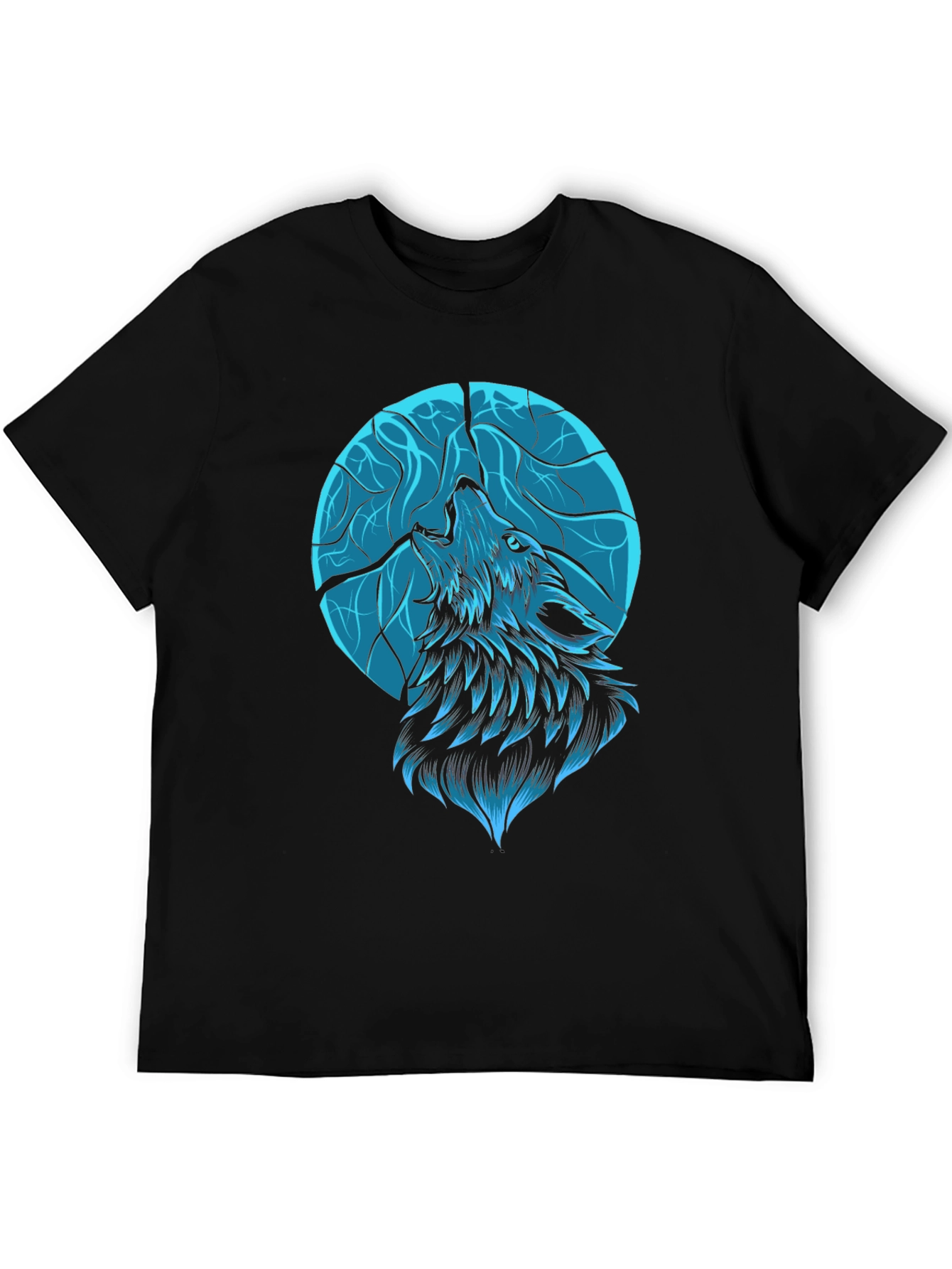 Wolf Moon Graphic Tee - Black Cotton Blend