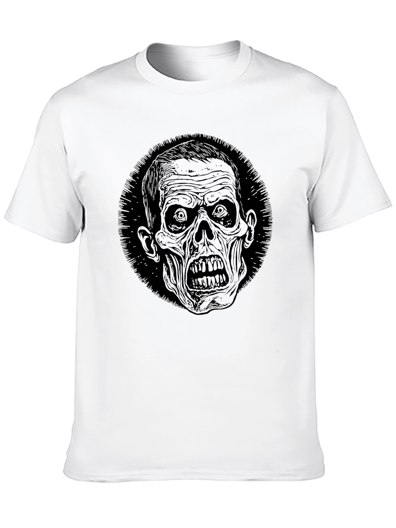 Zombie Graphic Print Black T-Shirt