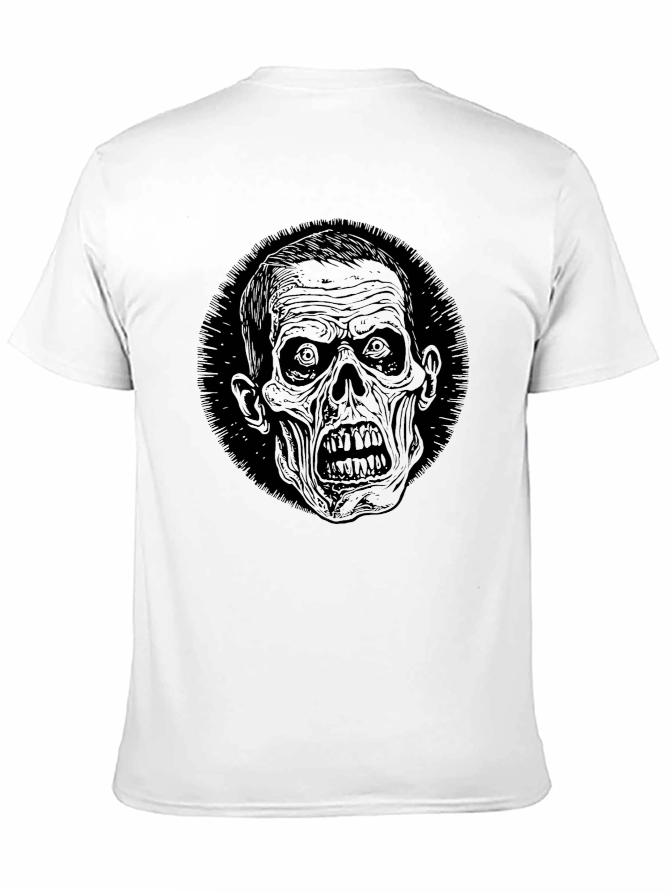 Zombie Graphic Print Black T-Shirt