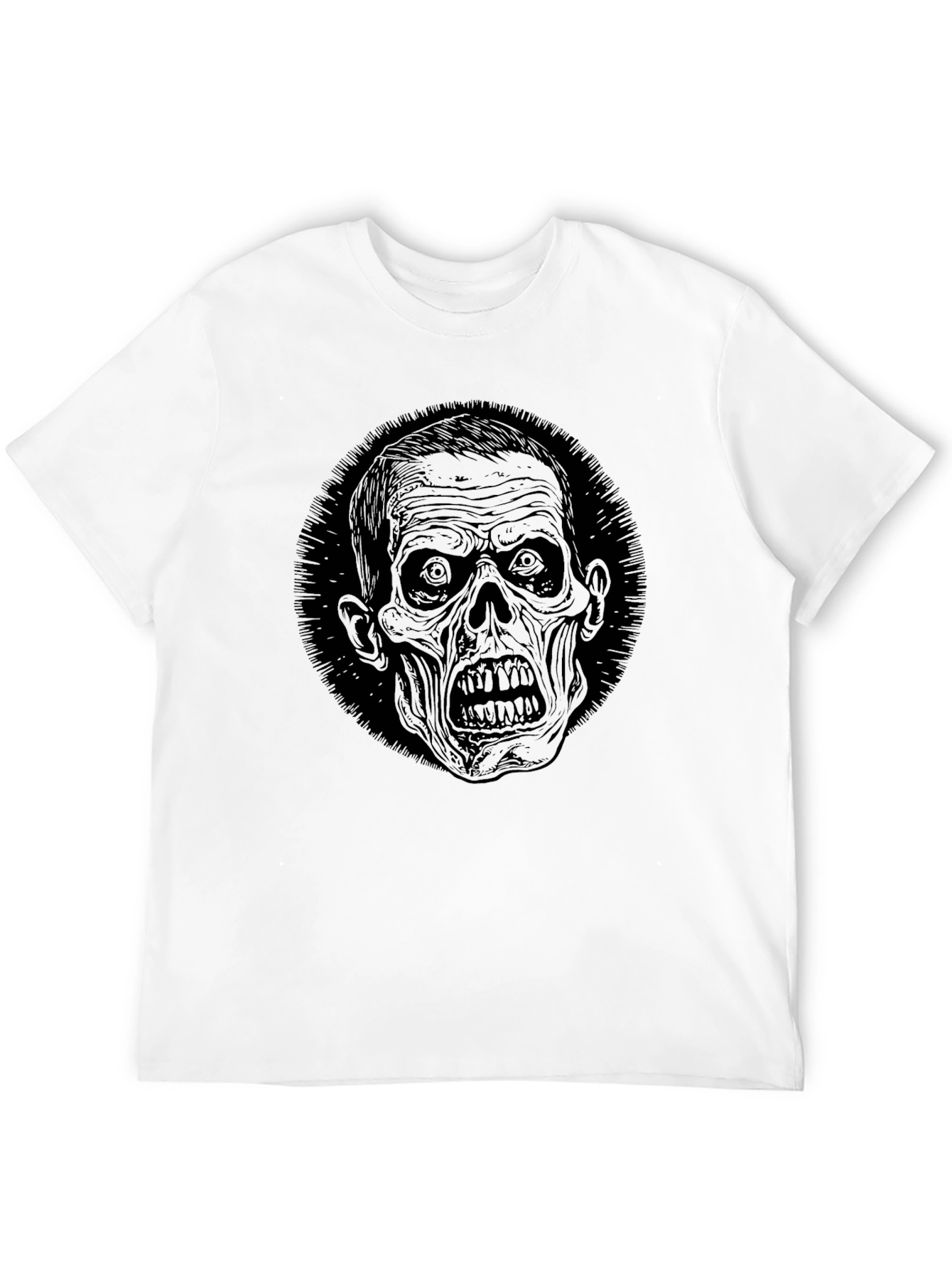 Zombie Graphic Print Black T-Shirt