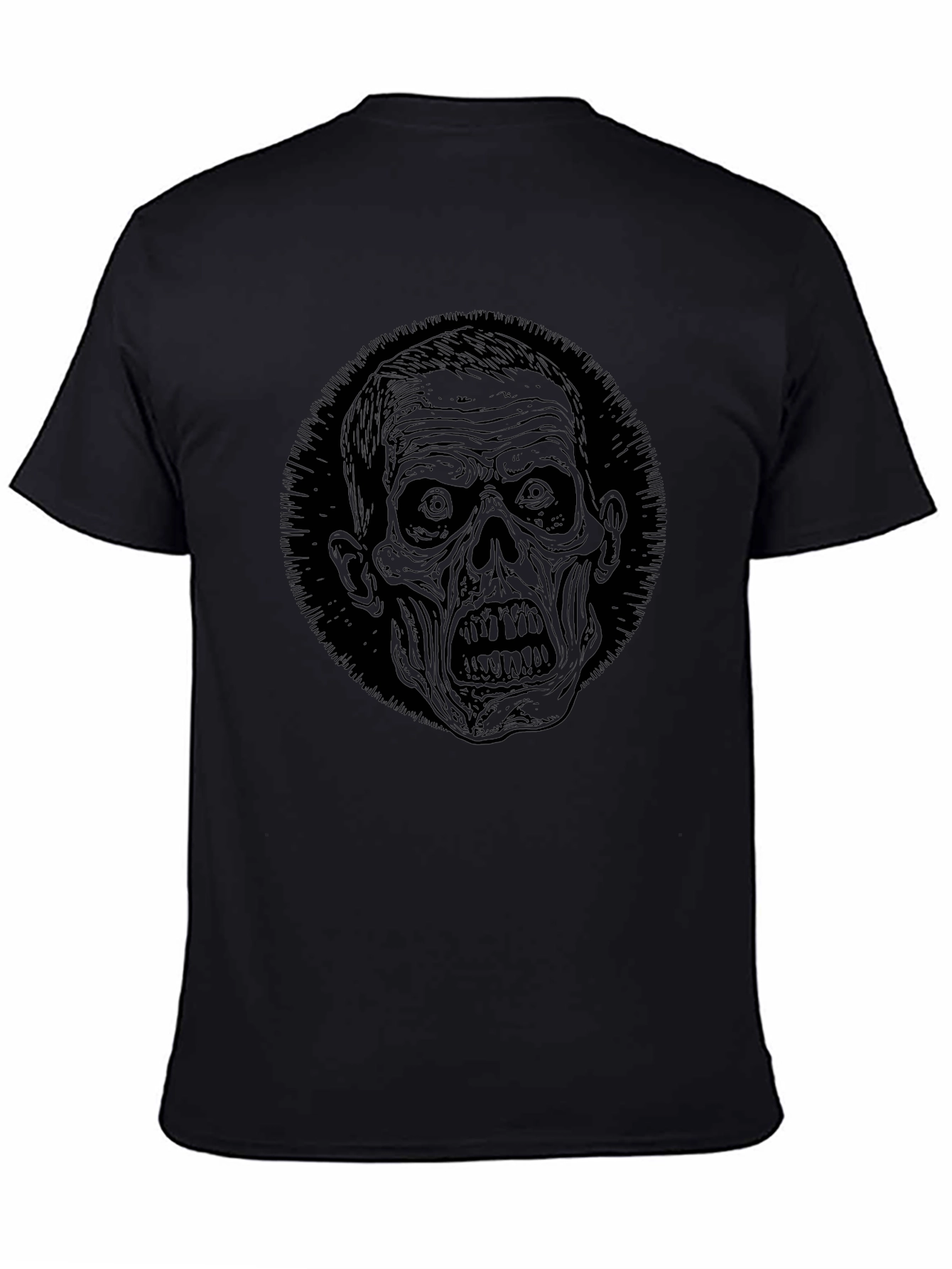 Zombie Graphic Print Black T-Shirt