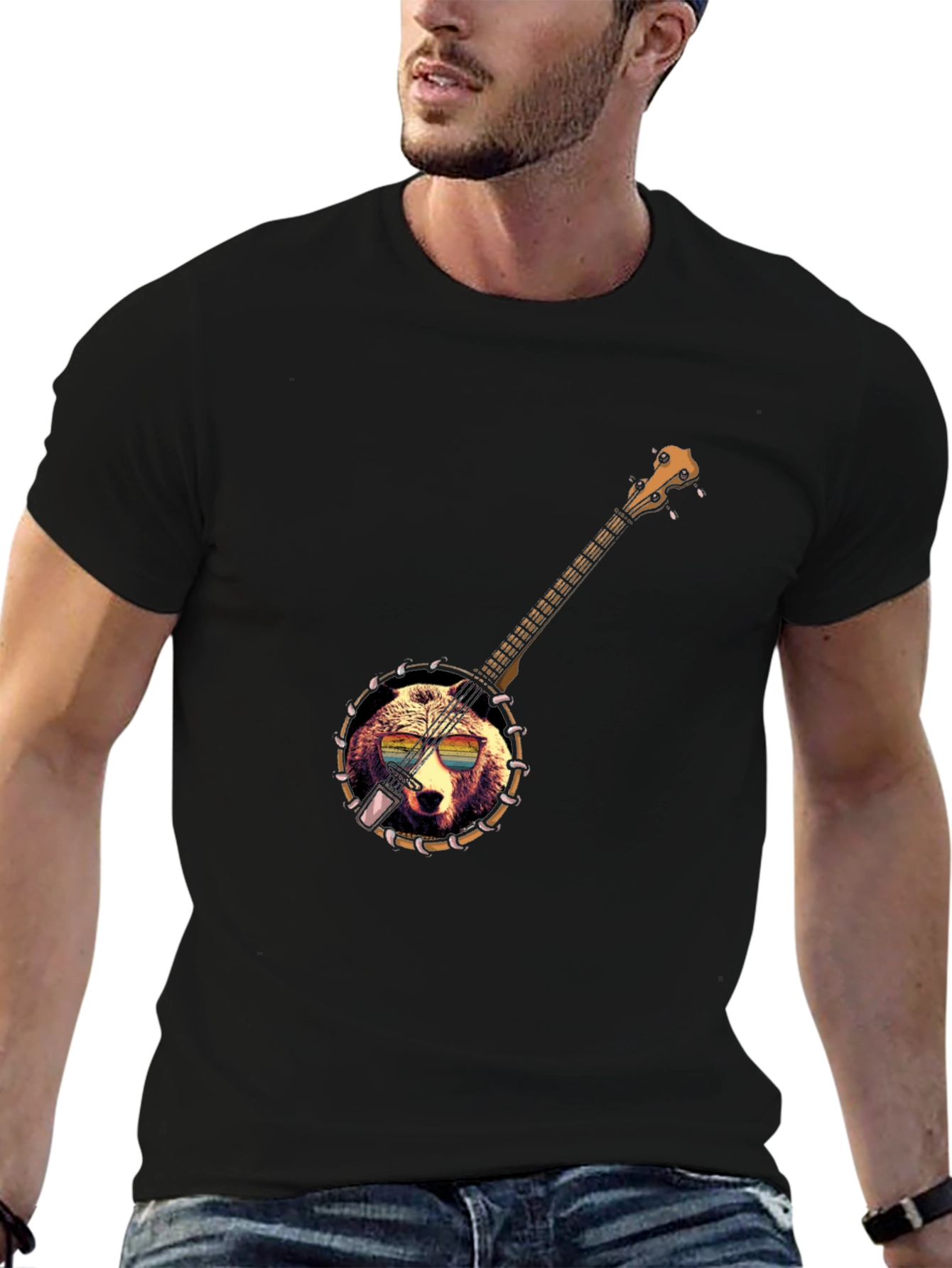 Banjo Bear T-Shirt - Novelty Music Tee