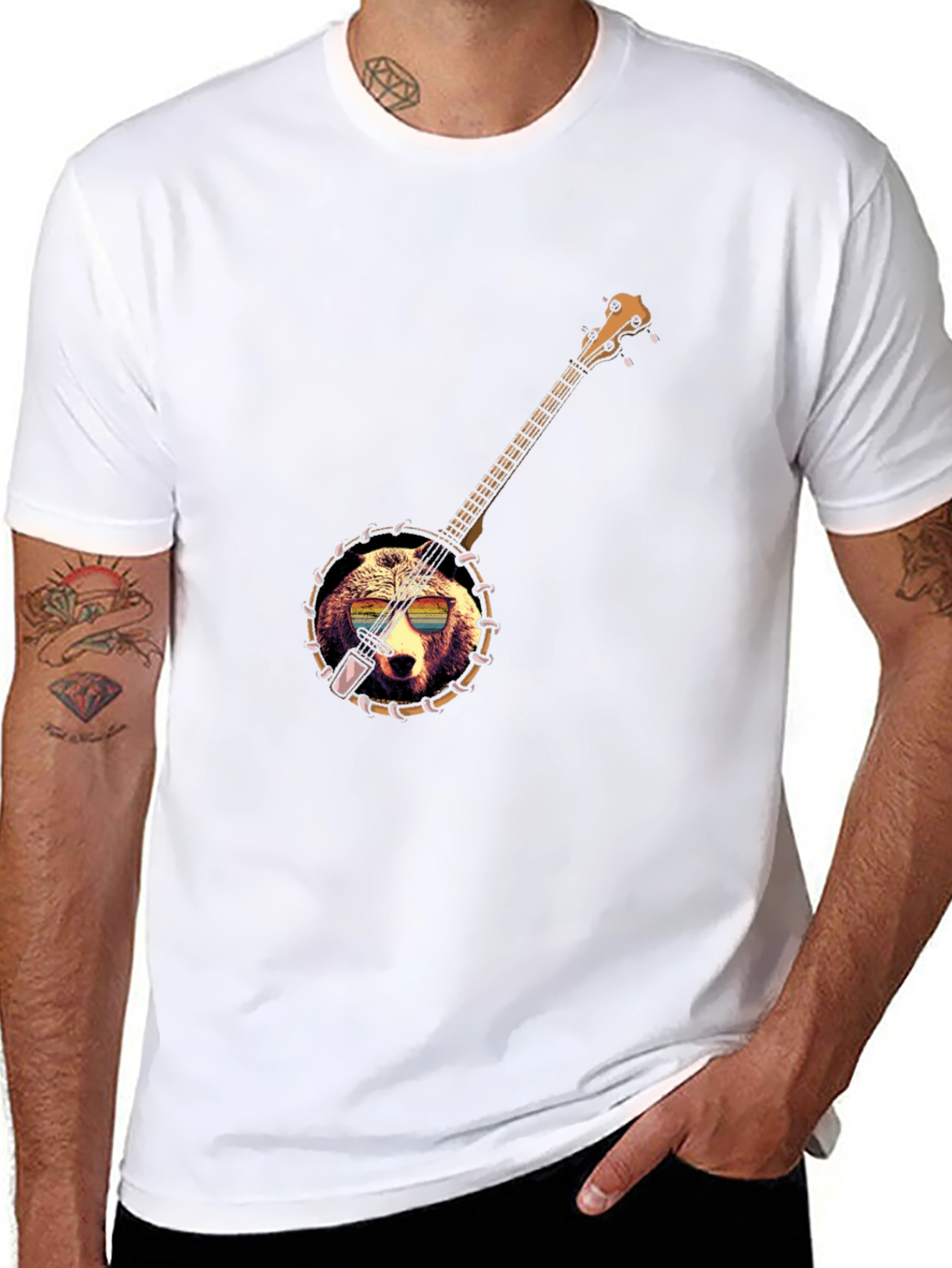Banjo Bear T-Shirt - Novelty Music Tee