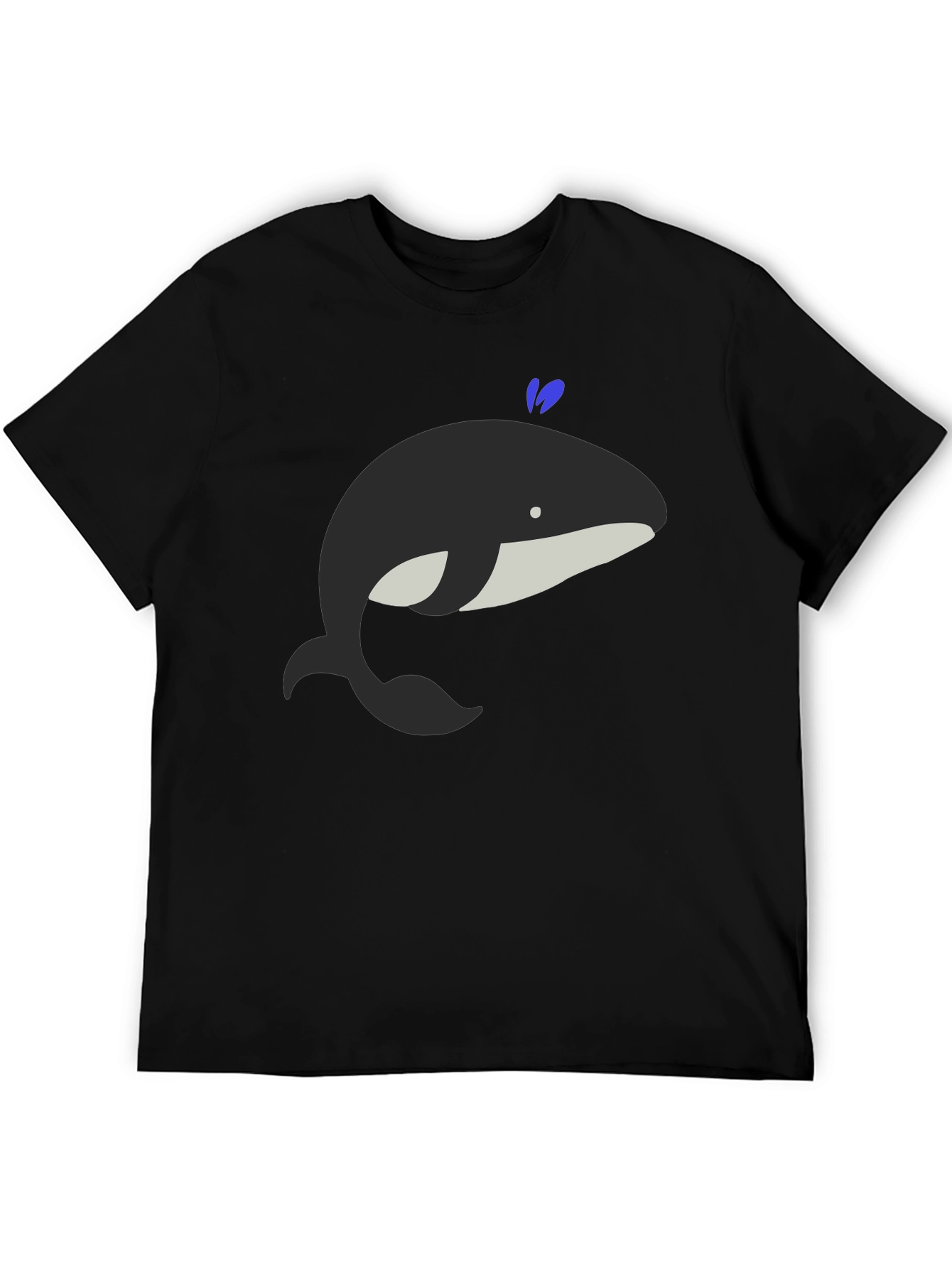 Whimsical Whale Graphic Tee - Black Cotton Comfort