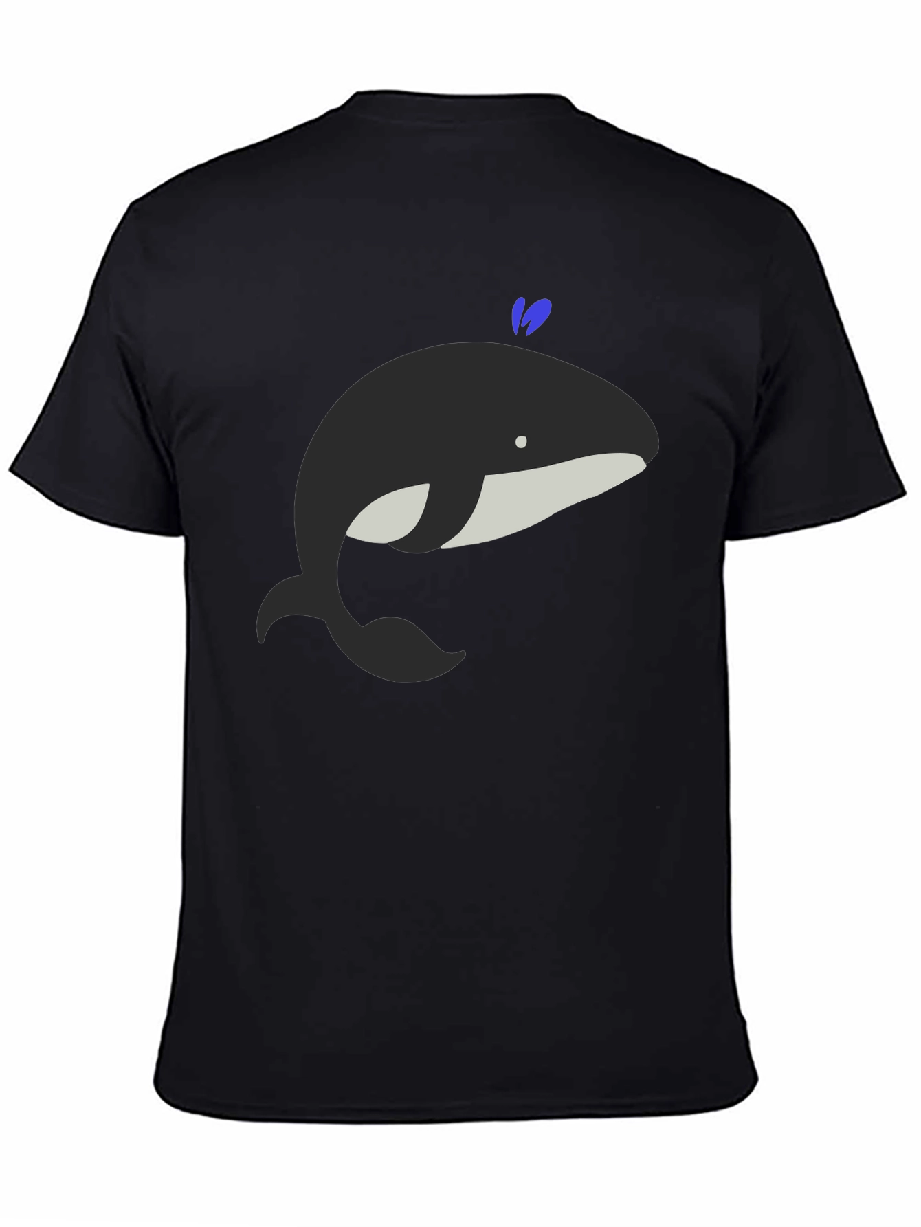 Whimsical Whale Graphic Tee - Black Cotton Comfort