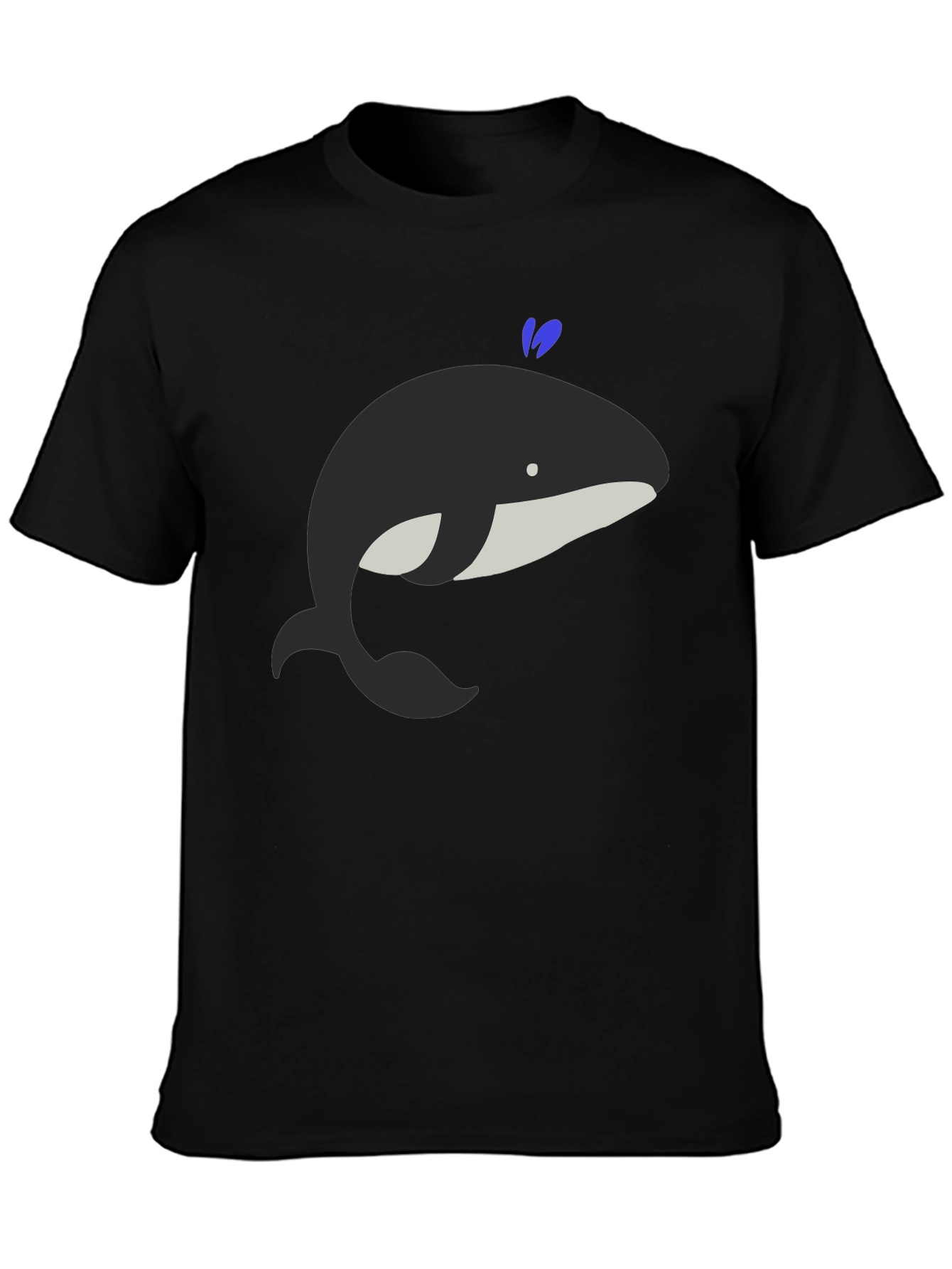 Whimsical Whale Graphic Tee - Black Cotton Comfort