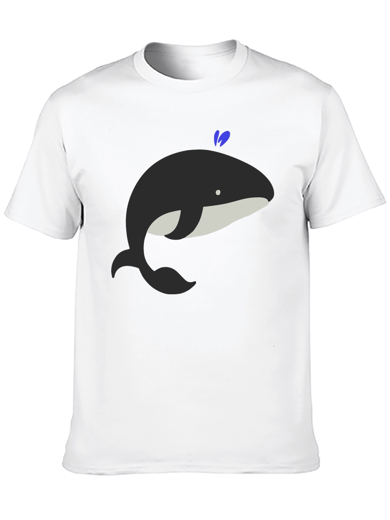 Whimsical Whale Graphic Tee - Black Cotton Comfort