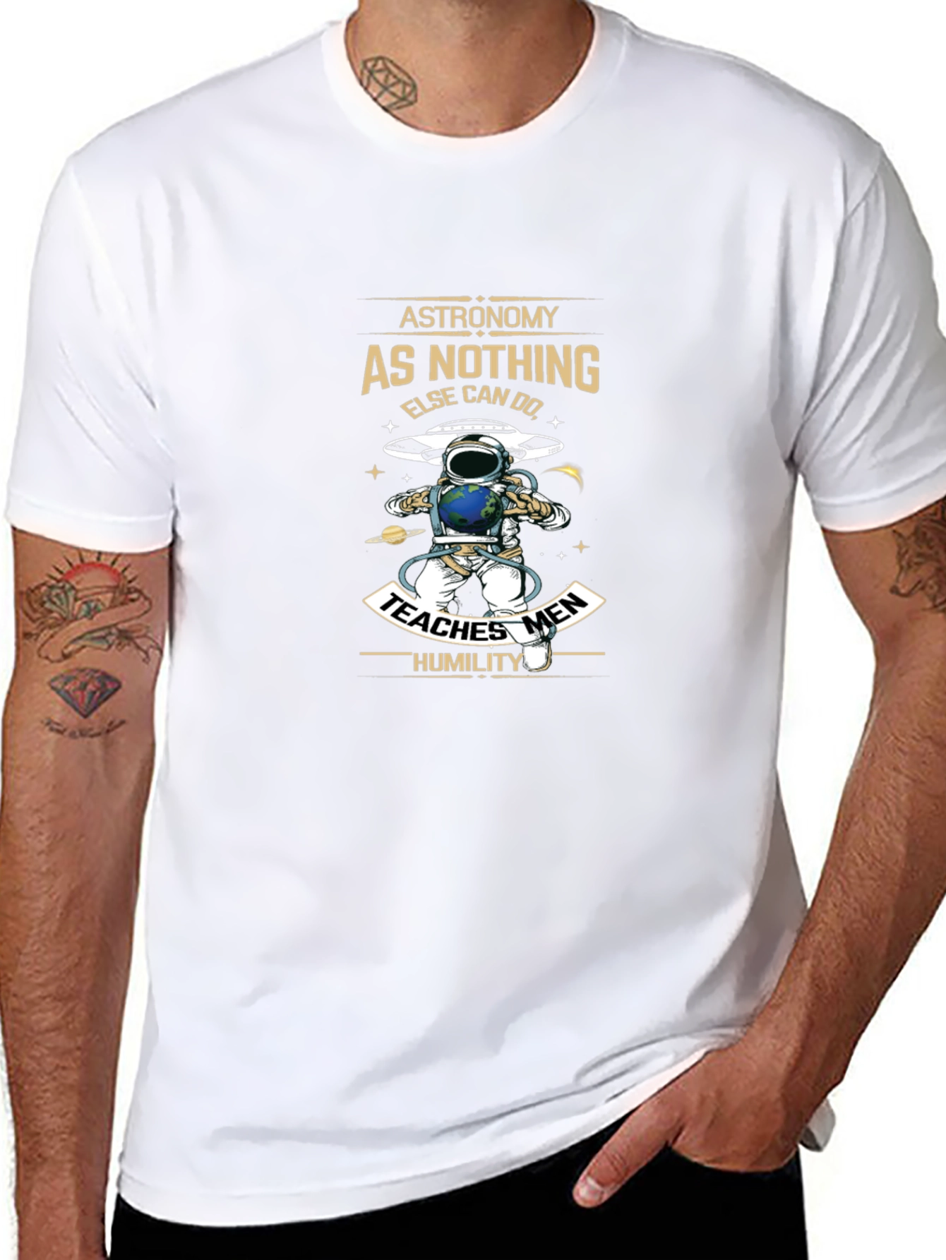 Astronomy Graphic Print T-Shirt Black