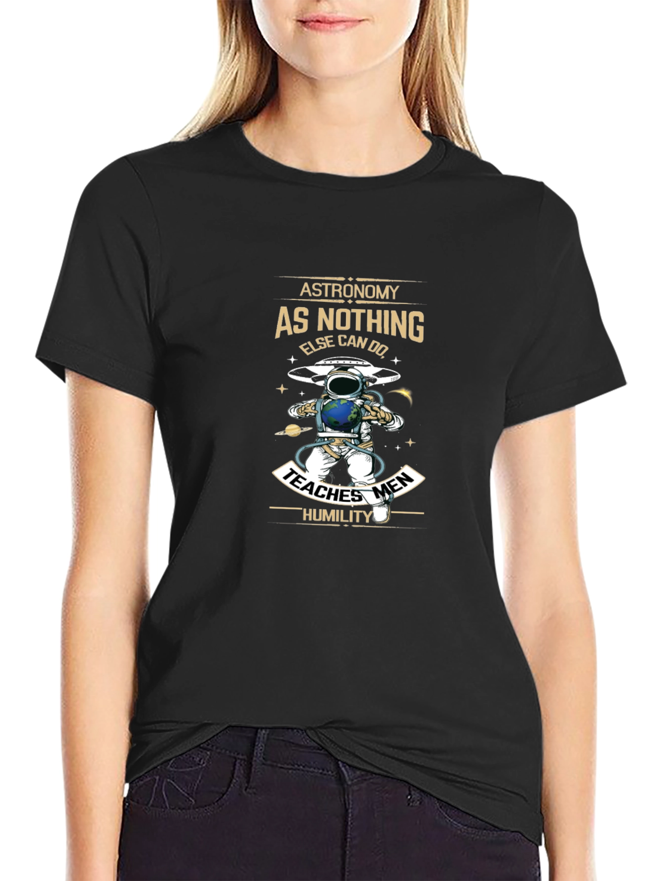 Astronomy Graphic Print T-Shirt Black