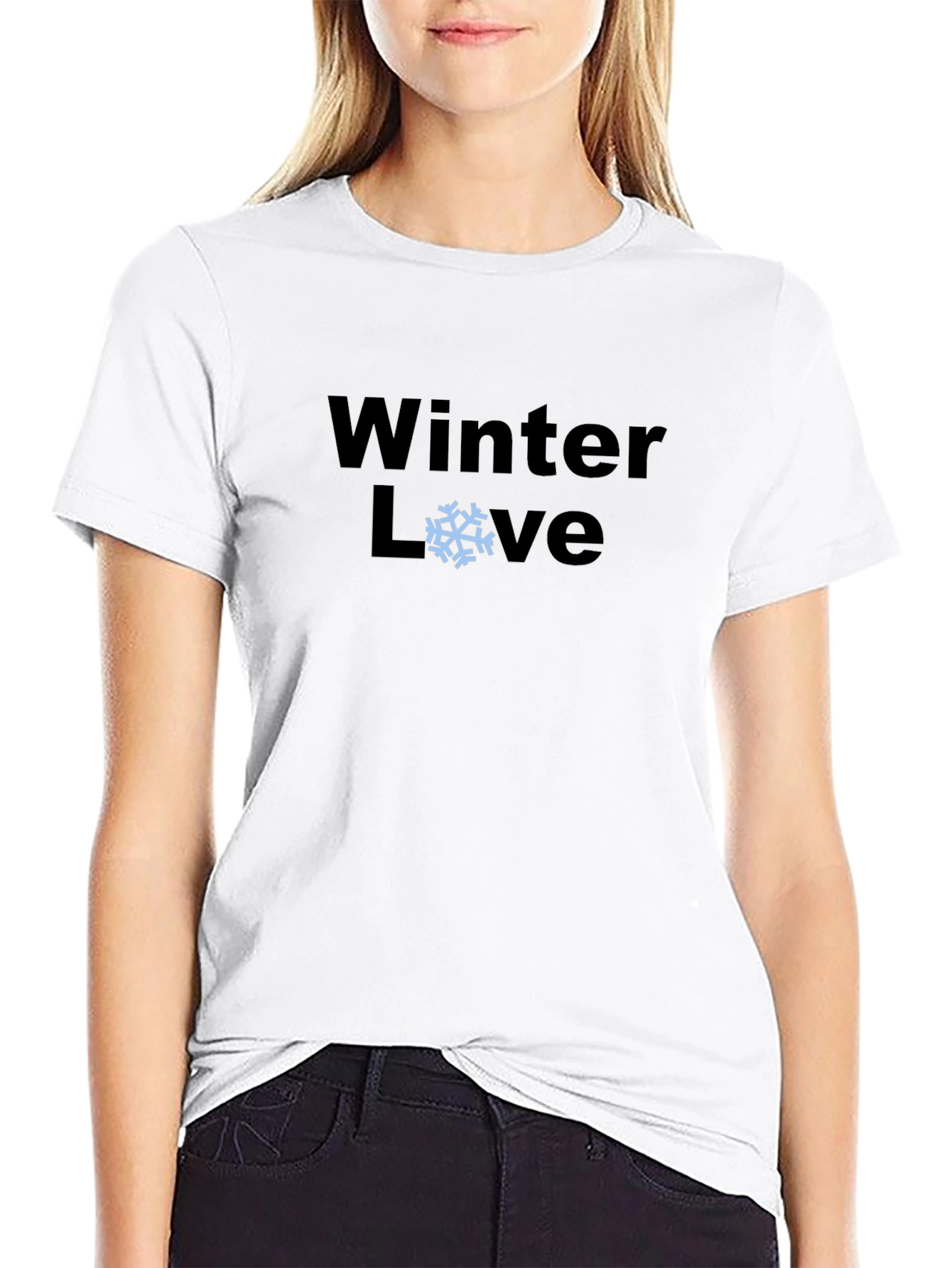 Winter Love Graphic T-Shirt - Black