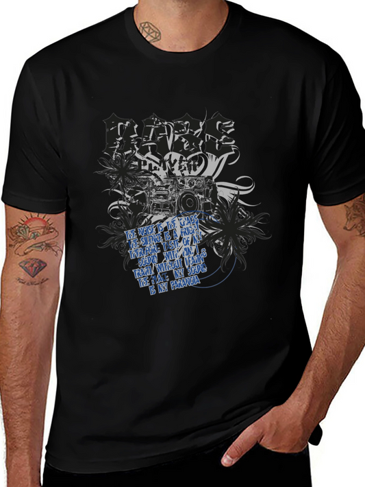 Urban Graphic Tee - Camera & Typography Design