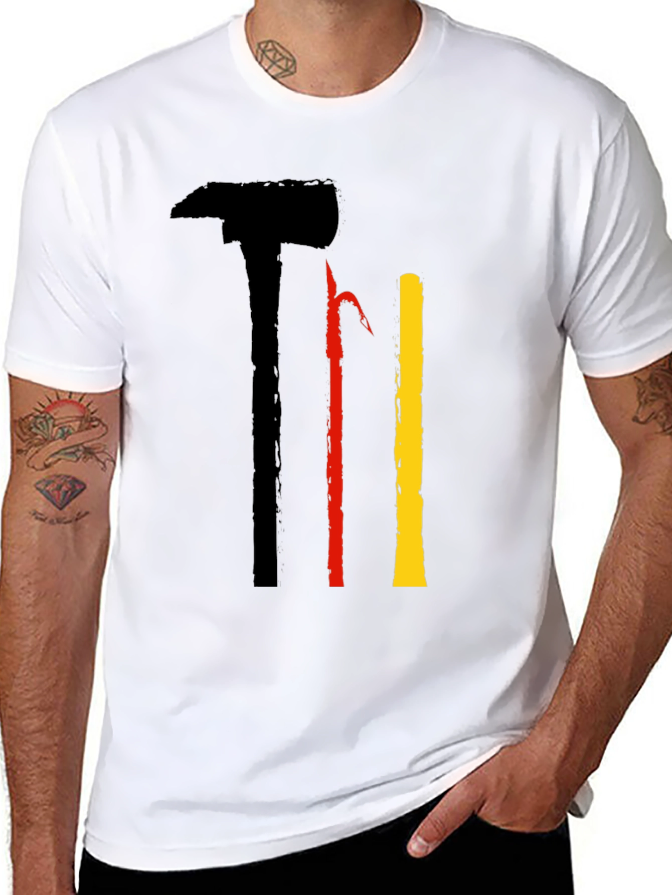 Unique Graphic Tee - Axe Hook & Bar Design