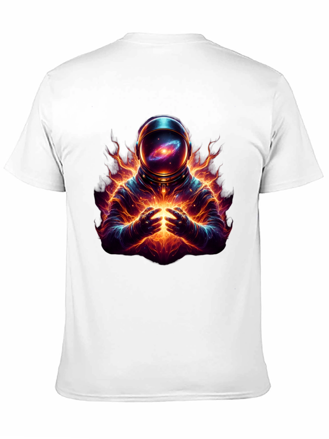 Astronaut Galaxy Fire Black T-Shirt