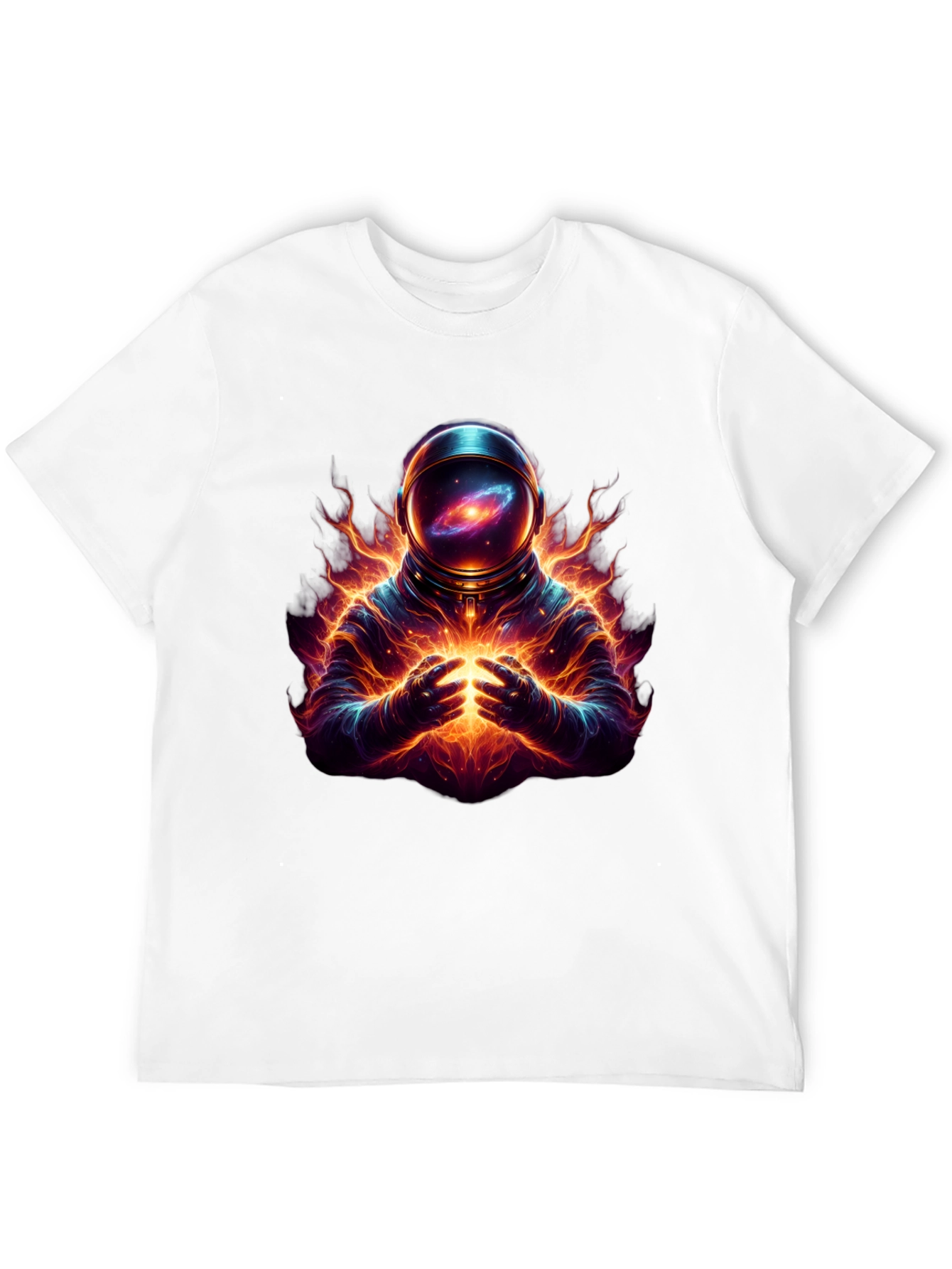 Astronaut Galaxy Fire Black T-Shirt