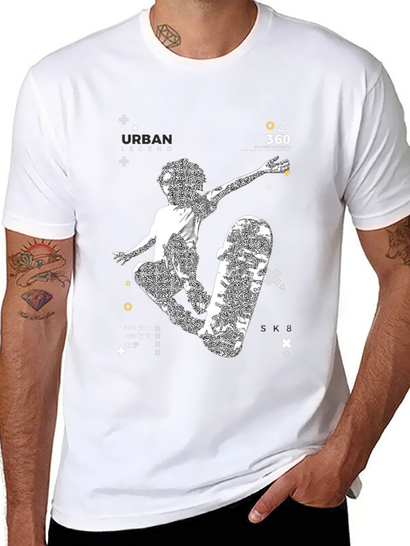 Urban Legend Skateboarder Graphic Tee - Black