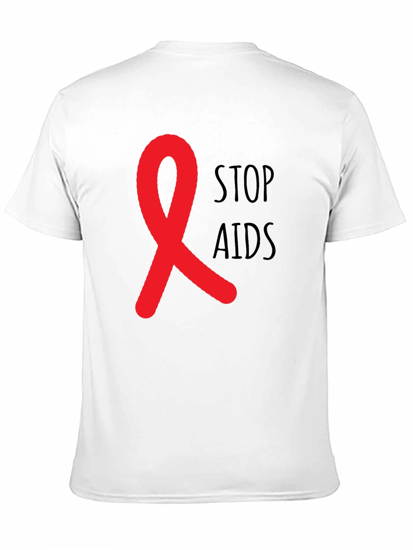 Stop AIDS Awareness Ribbon Graphic T-Shirt