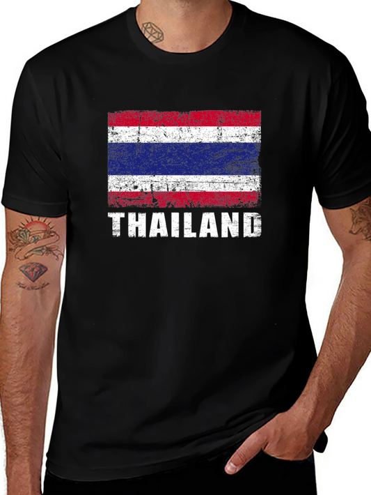 Thailand Flag T-Shirt - Distressed Style