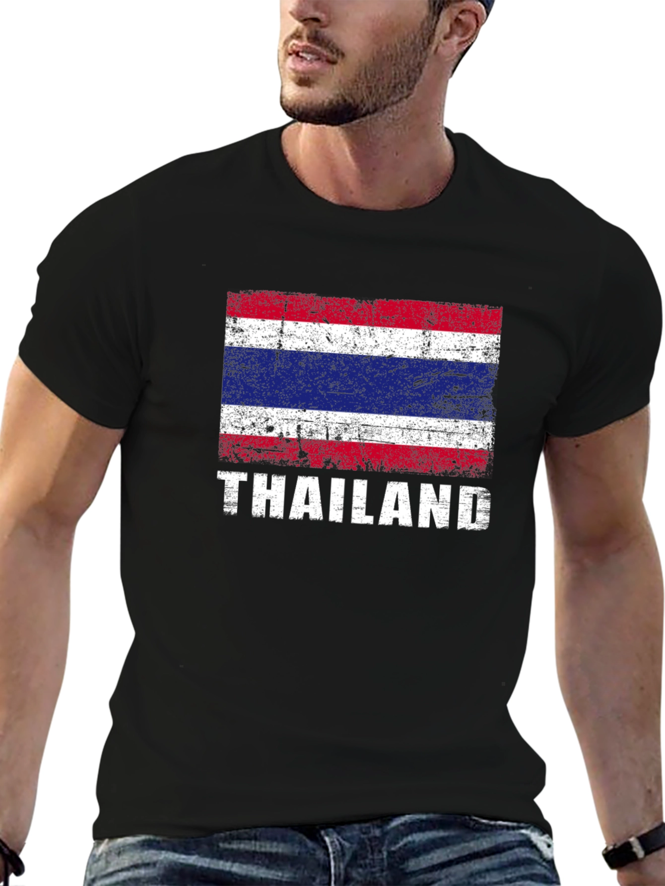Thailand Flag T-Shirt - Distressed Style