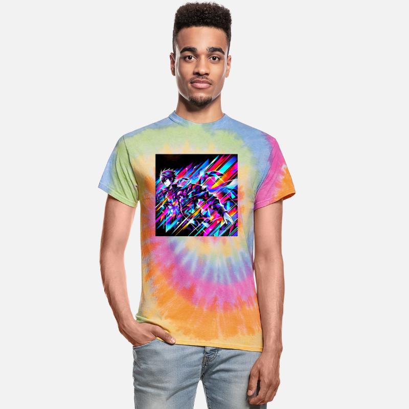 "Geometric Anime Fusion - Vibrant Otaku Art"