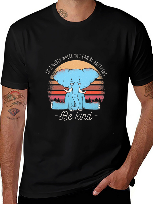 Be Kind Elephant Graphic Tee - Unisex Cotton T-Shirt