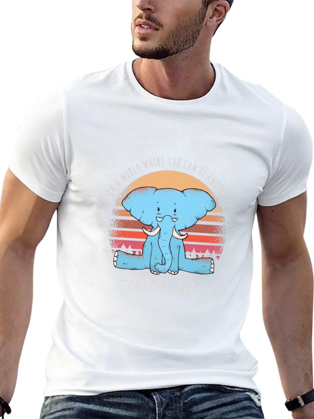 Be Kind Elephant Graphic Tee - Unisex Cotton T-Shirt