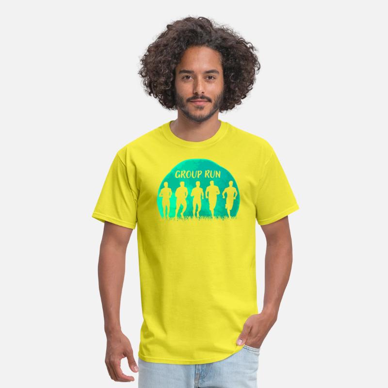 Group Run with the team, grass and a moon