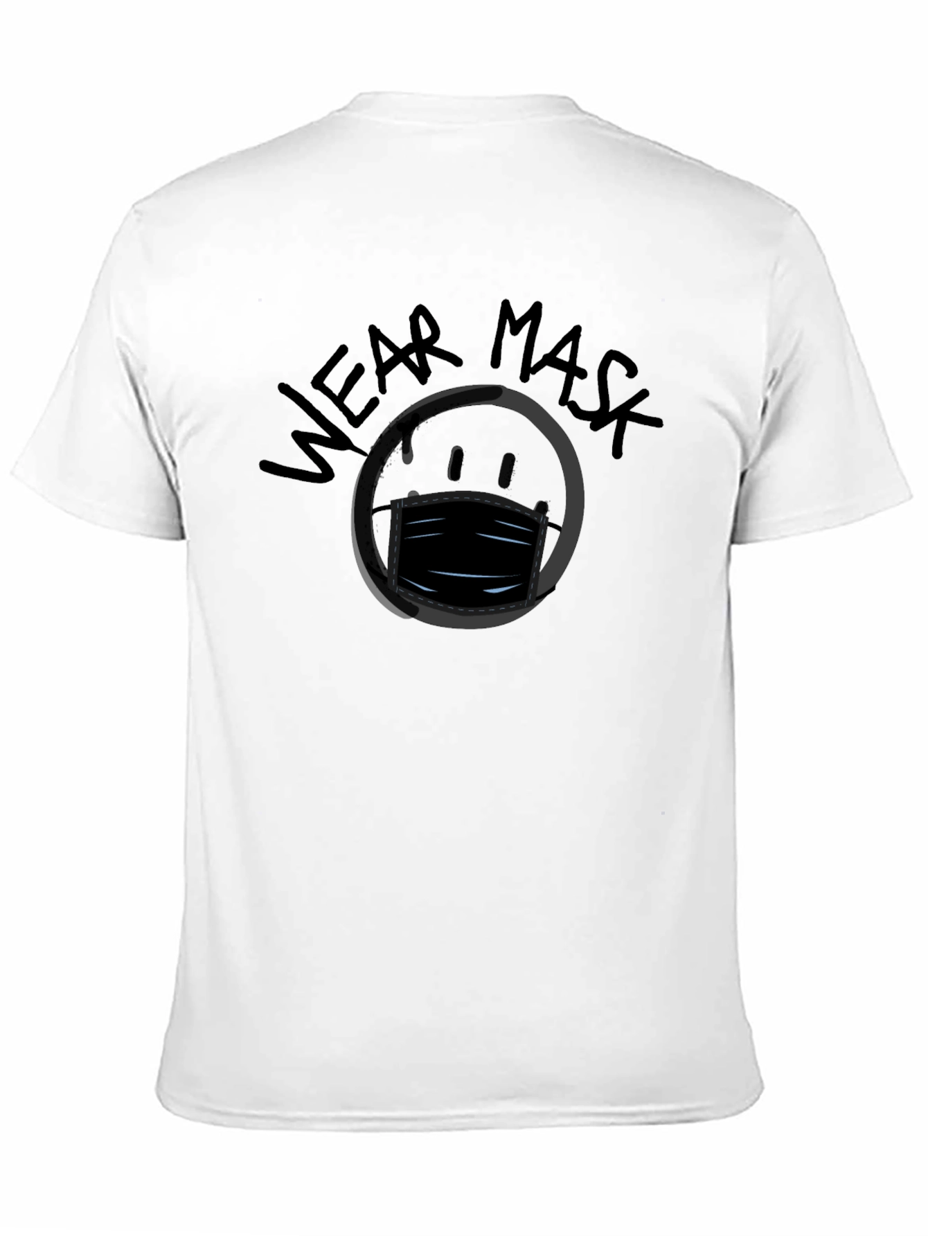 Wear Mask Graphic Black T-Shirt