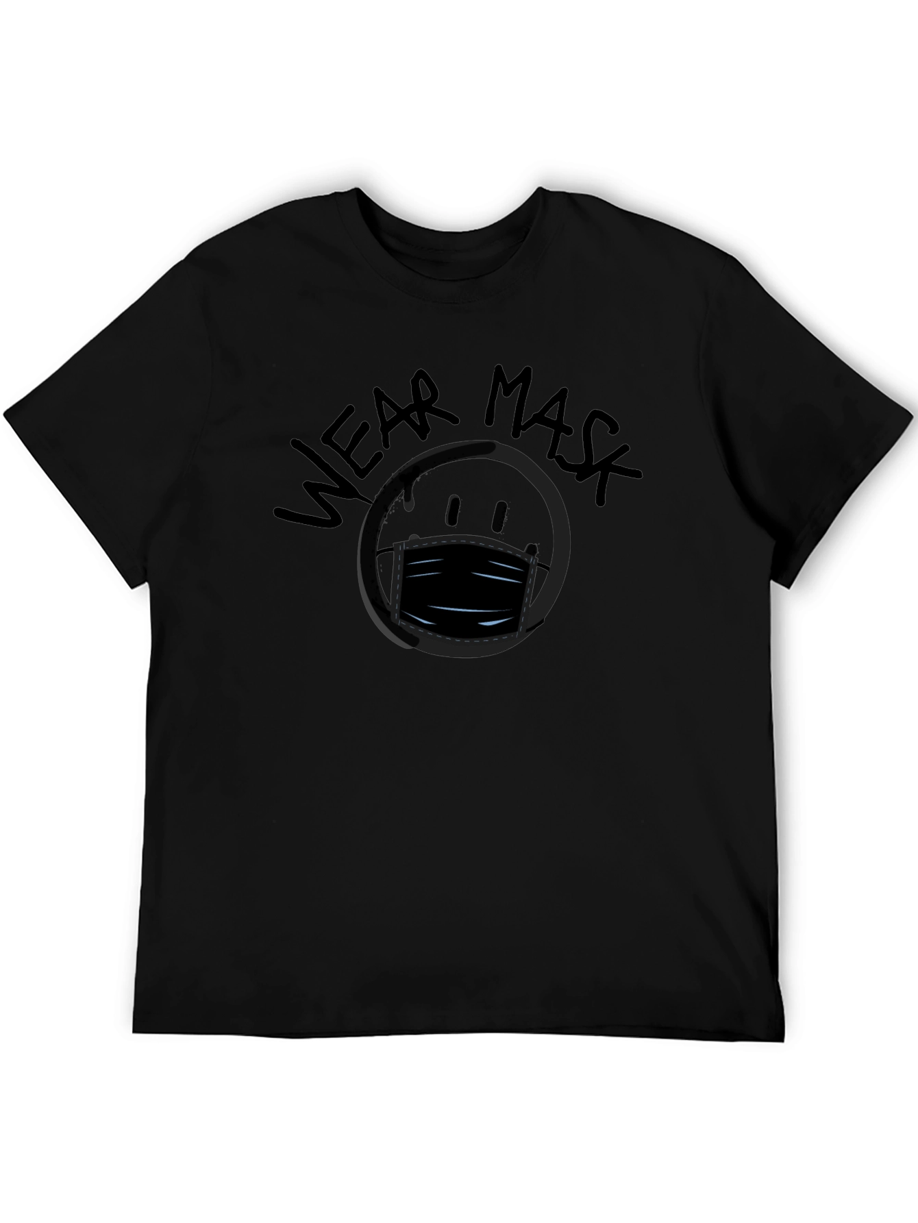 Wear Mask Graphic Black T-Shirt