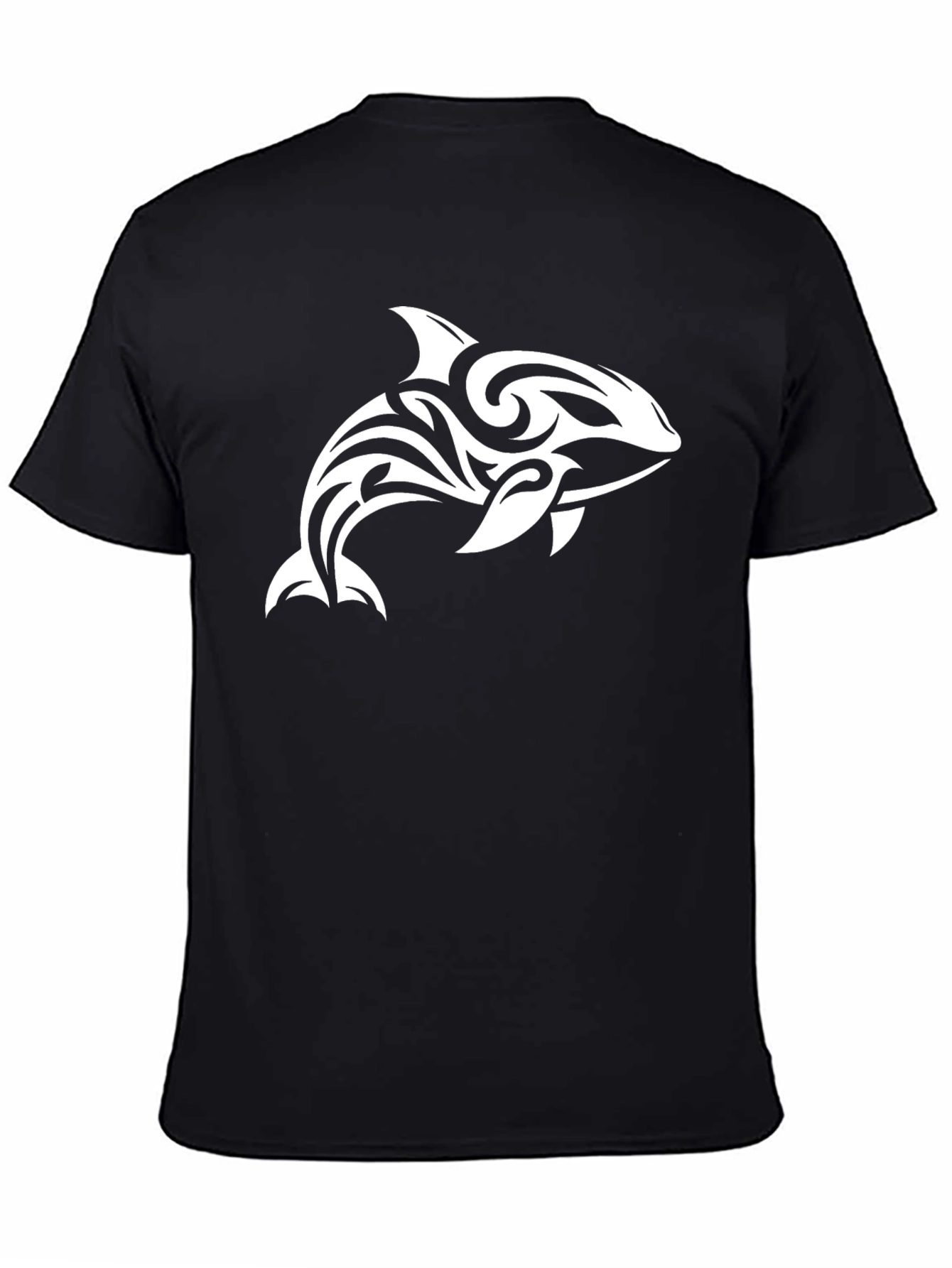 Tribal Dolphin Graphic Tee - Black