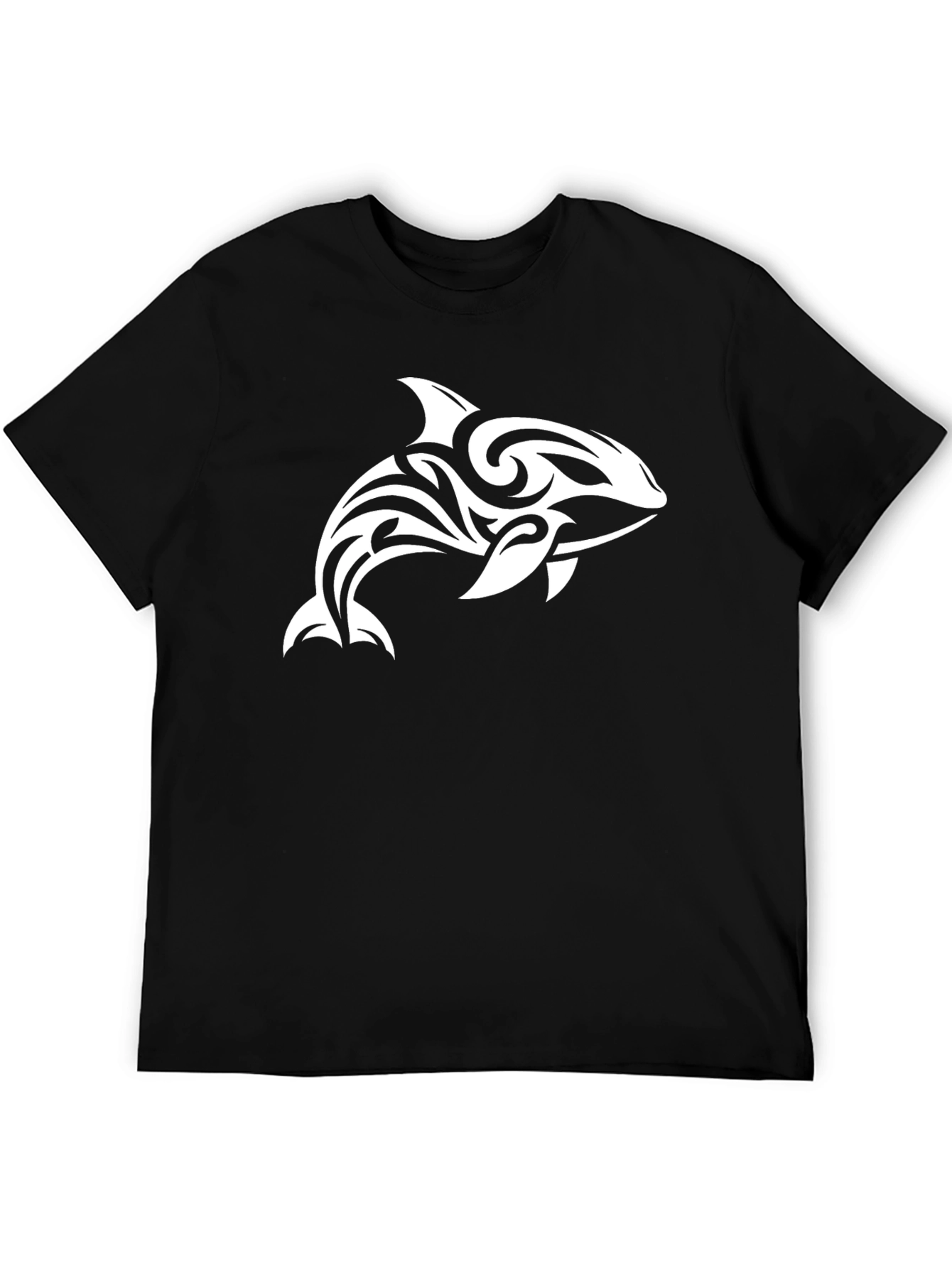 Tribal Dolphin Graphic Tee - Black
