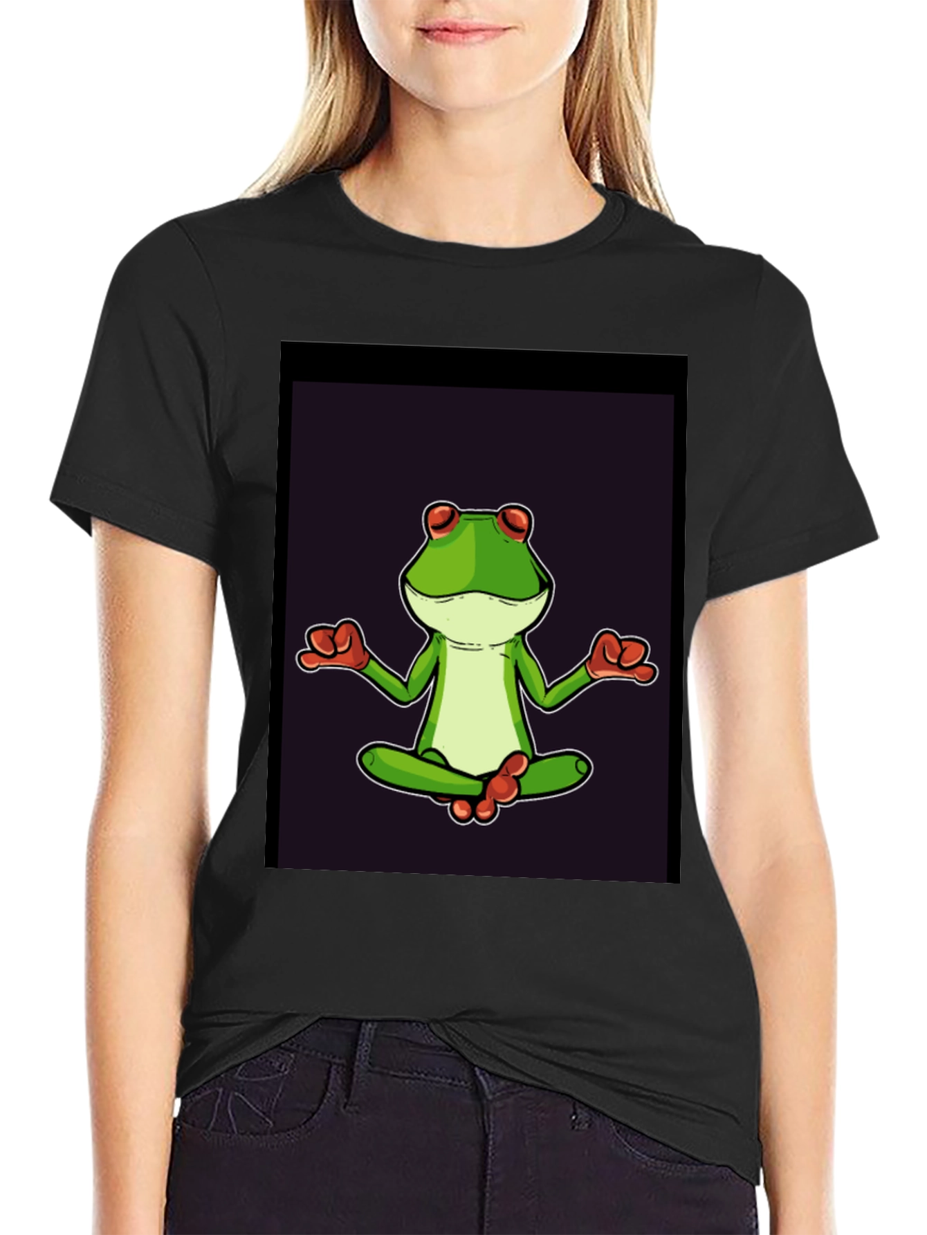 Zen Frog T-Shirt - Meditating Amphibian Graphic Tee