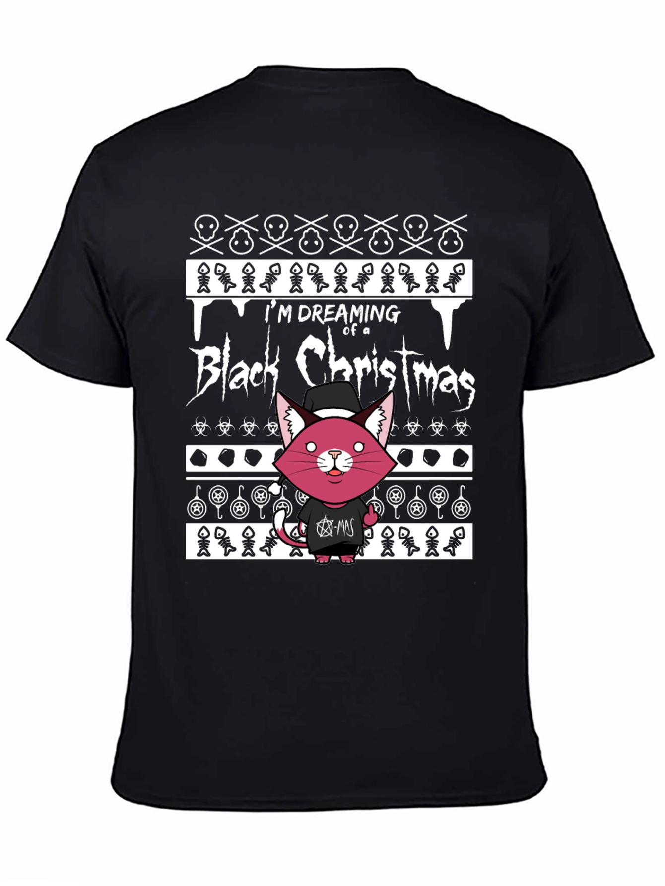 Black Christmas Cat T-Shirt