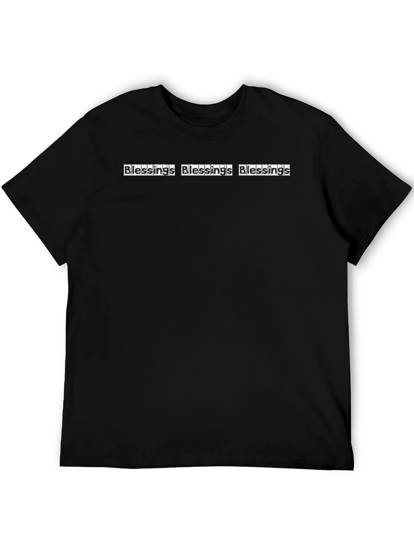 Blessings Graphic Print Black T-Shirt