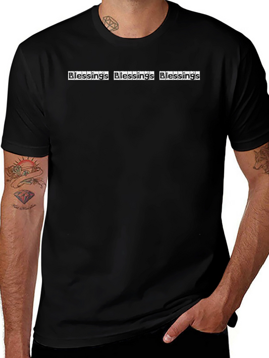 Blessings Graphic Print Black T-Shirt