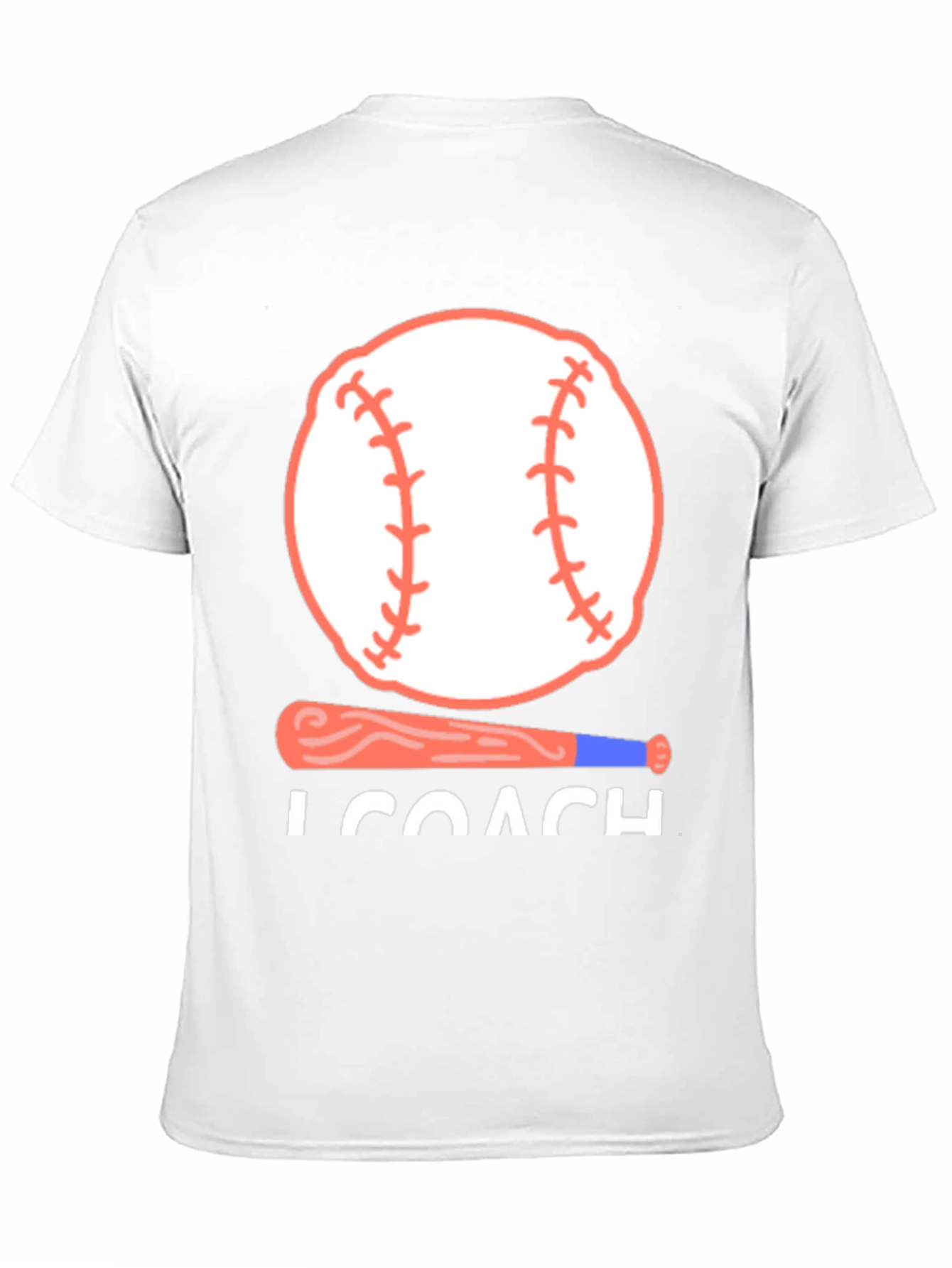Baseball Coach T-Shirt - Baseball Bat and Ball Design