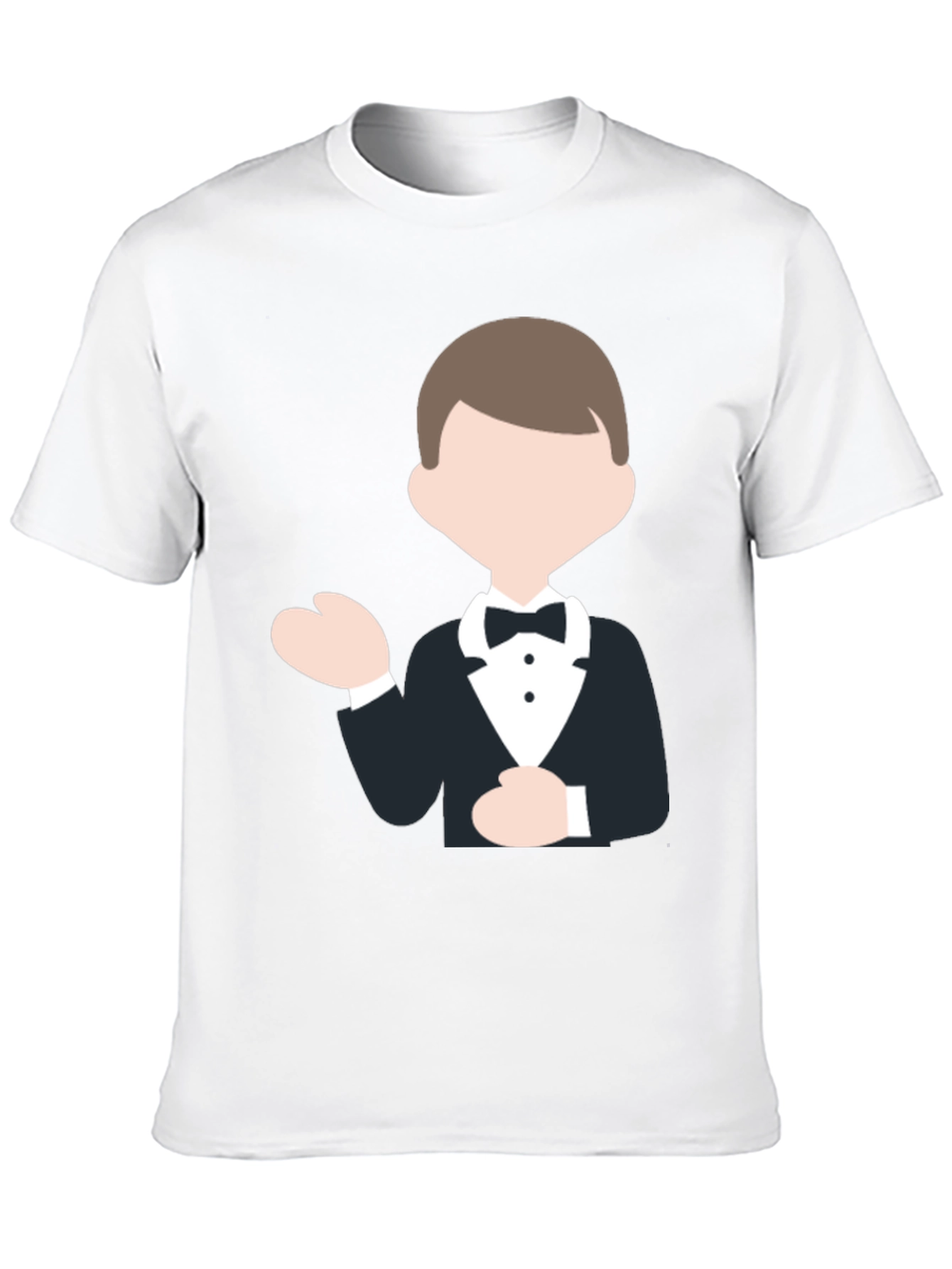 Tuxedo Cartoon Graphic Black T-Shirt