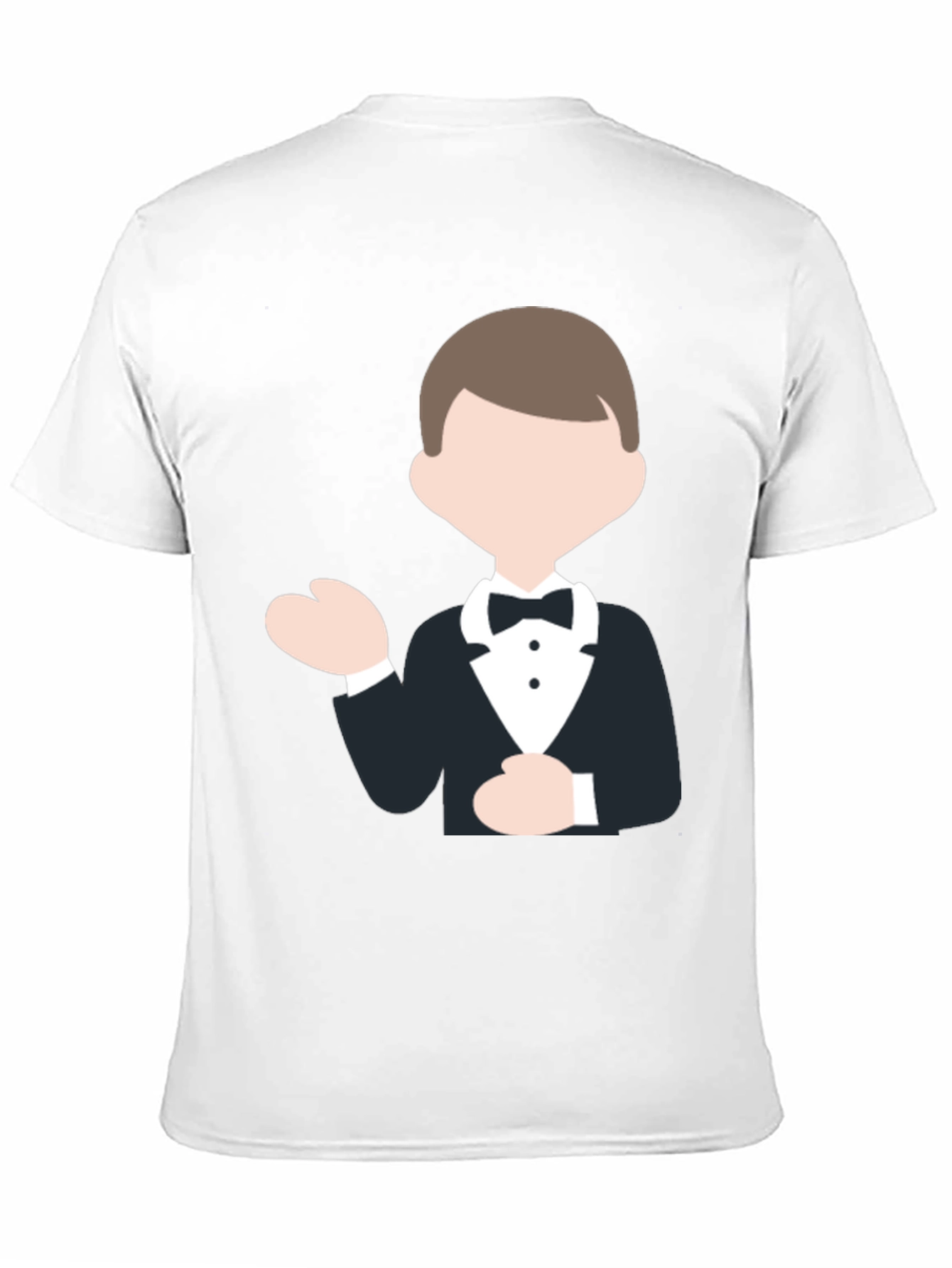 Tuxedo Cartoon Graphic Black T-Shirt