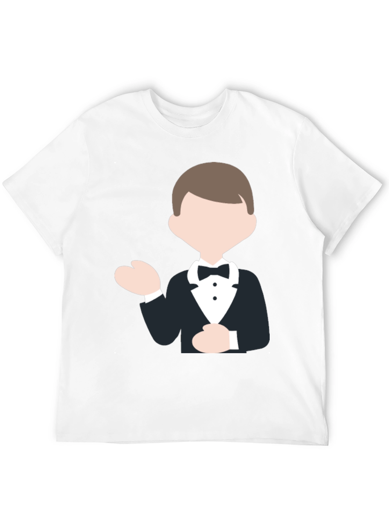 Tuxedo Cartoon Graphic Black T-Shirt