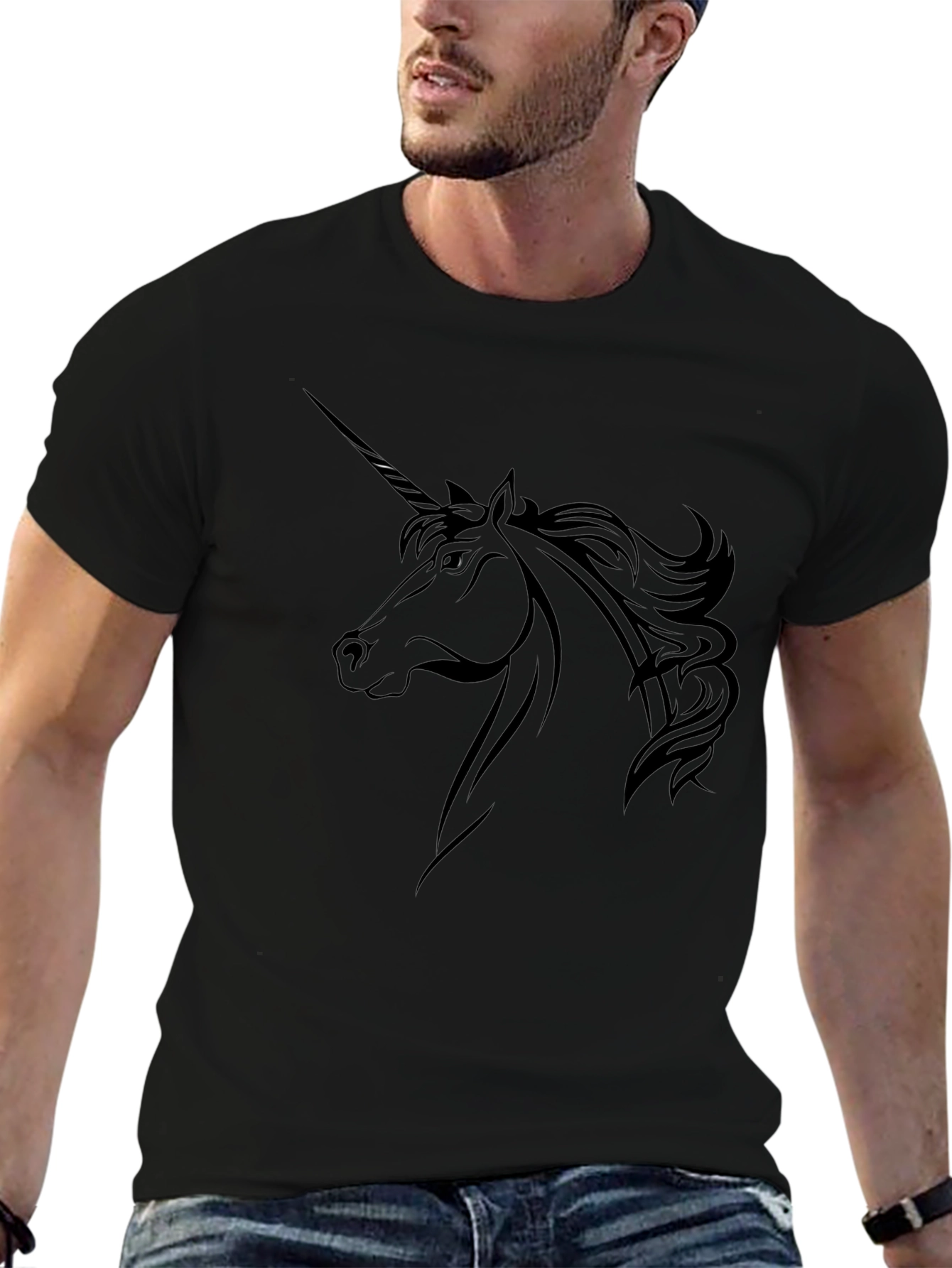 Unicorn Graphic Black T-Shirt