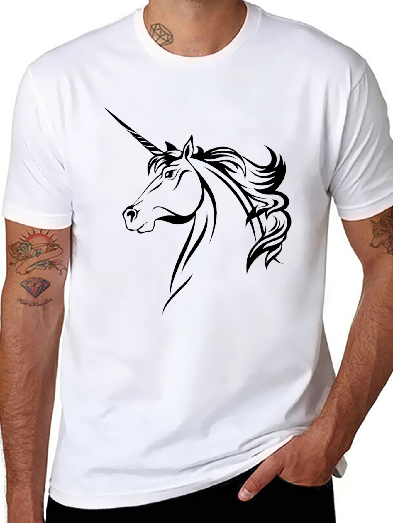 Unicorn Graphic Black T-Shirt
