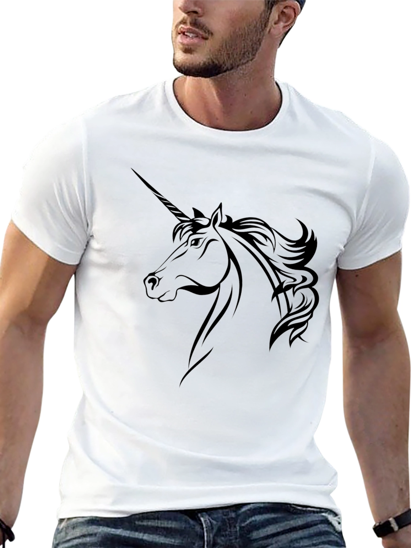 Unicorn Graphic Black T-Shirt
