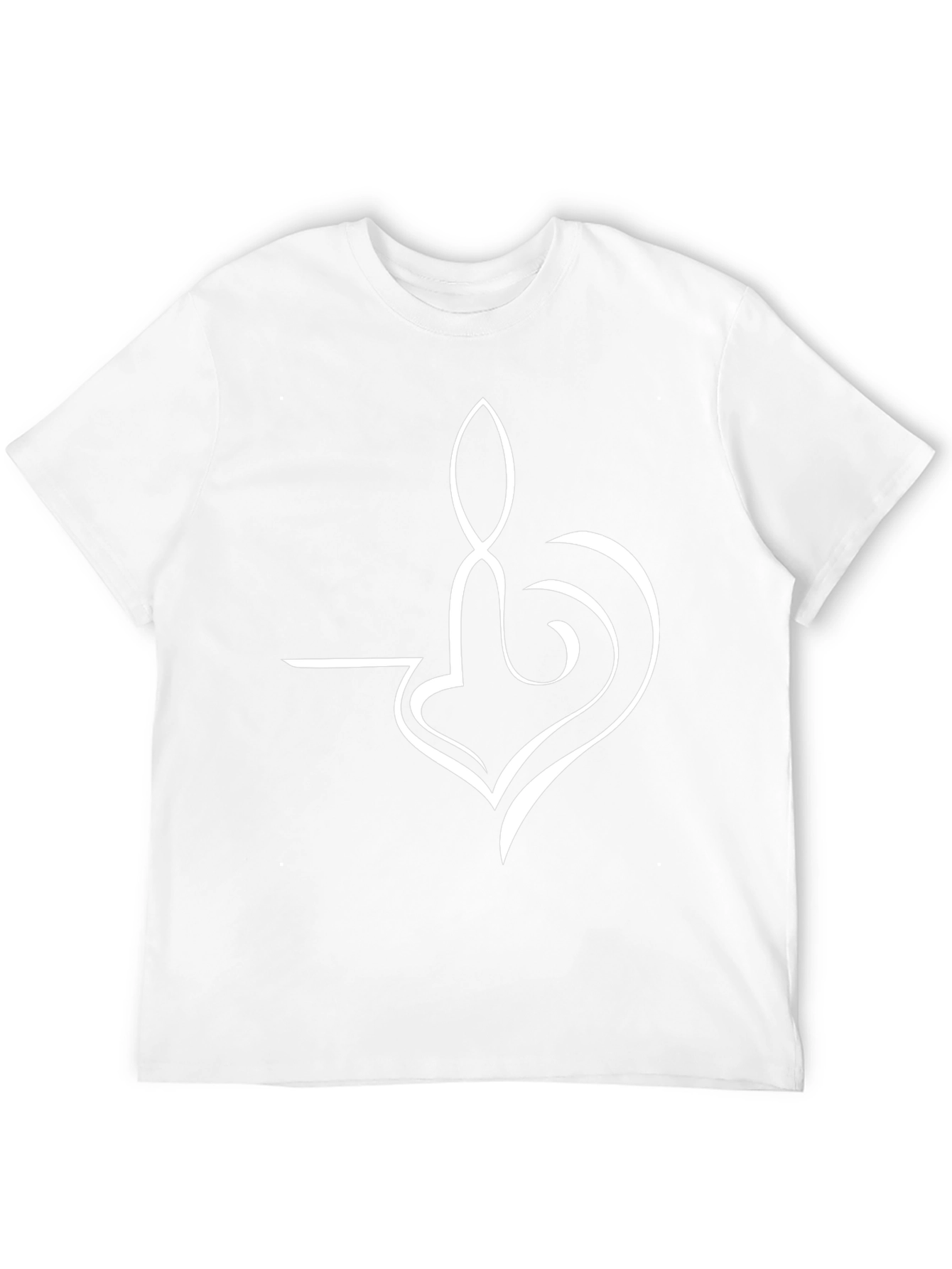 Abstract Heart Design Black T-Shirt