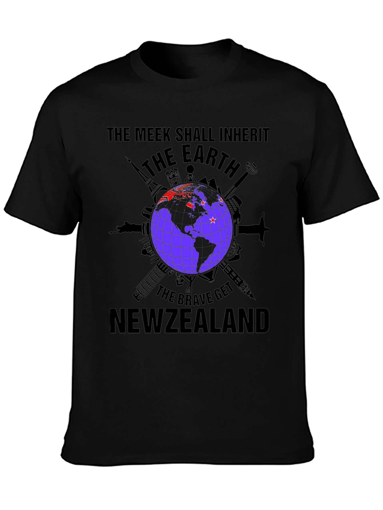 The Meek T-Shirt Earth New Zealand Graphic Tee