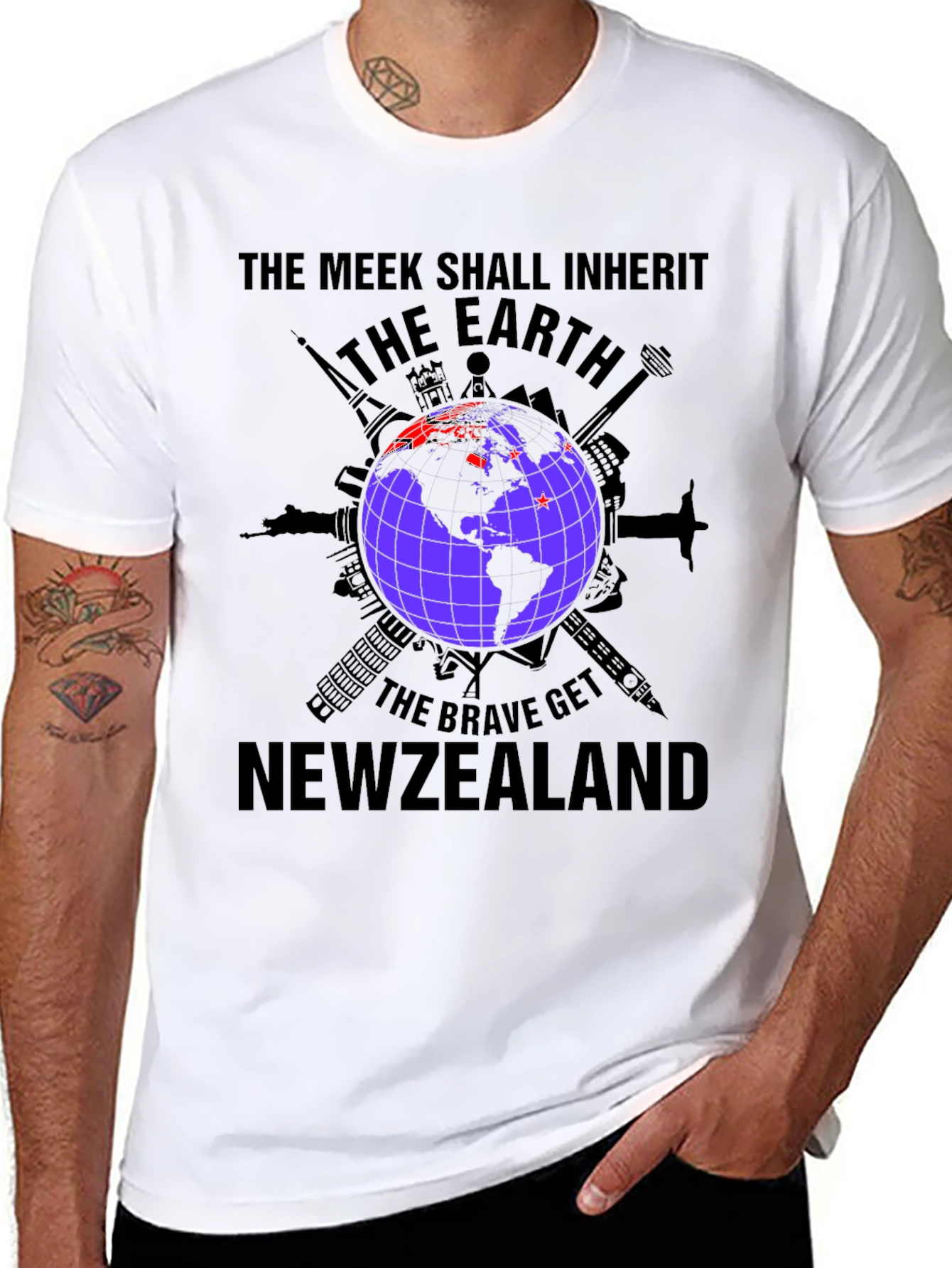 The Meek T-Shirt Earth New Zealand Graphic Tee