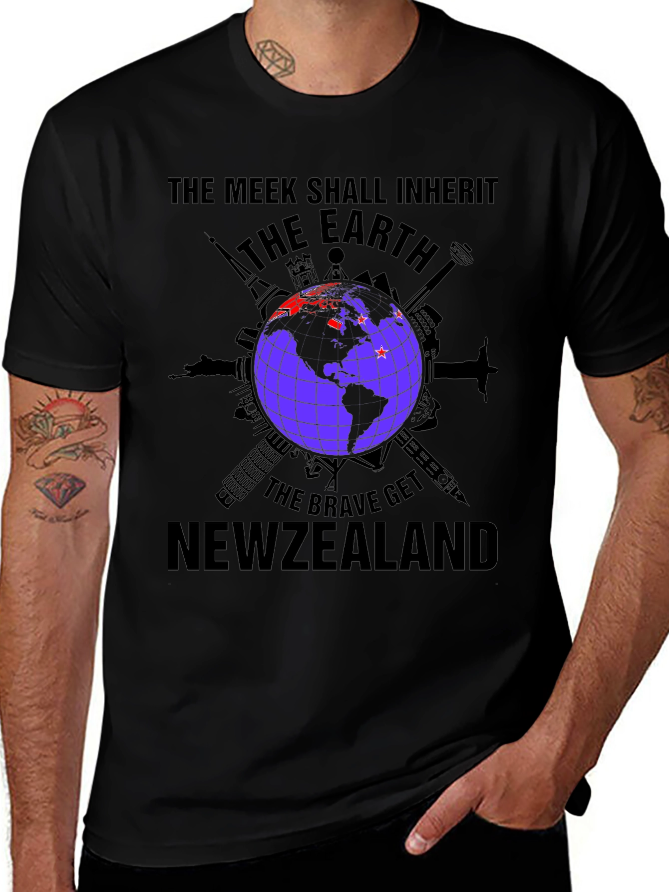 The Meek T-Shirt Earth New Zealand Graphic Tee