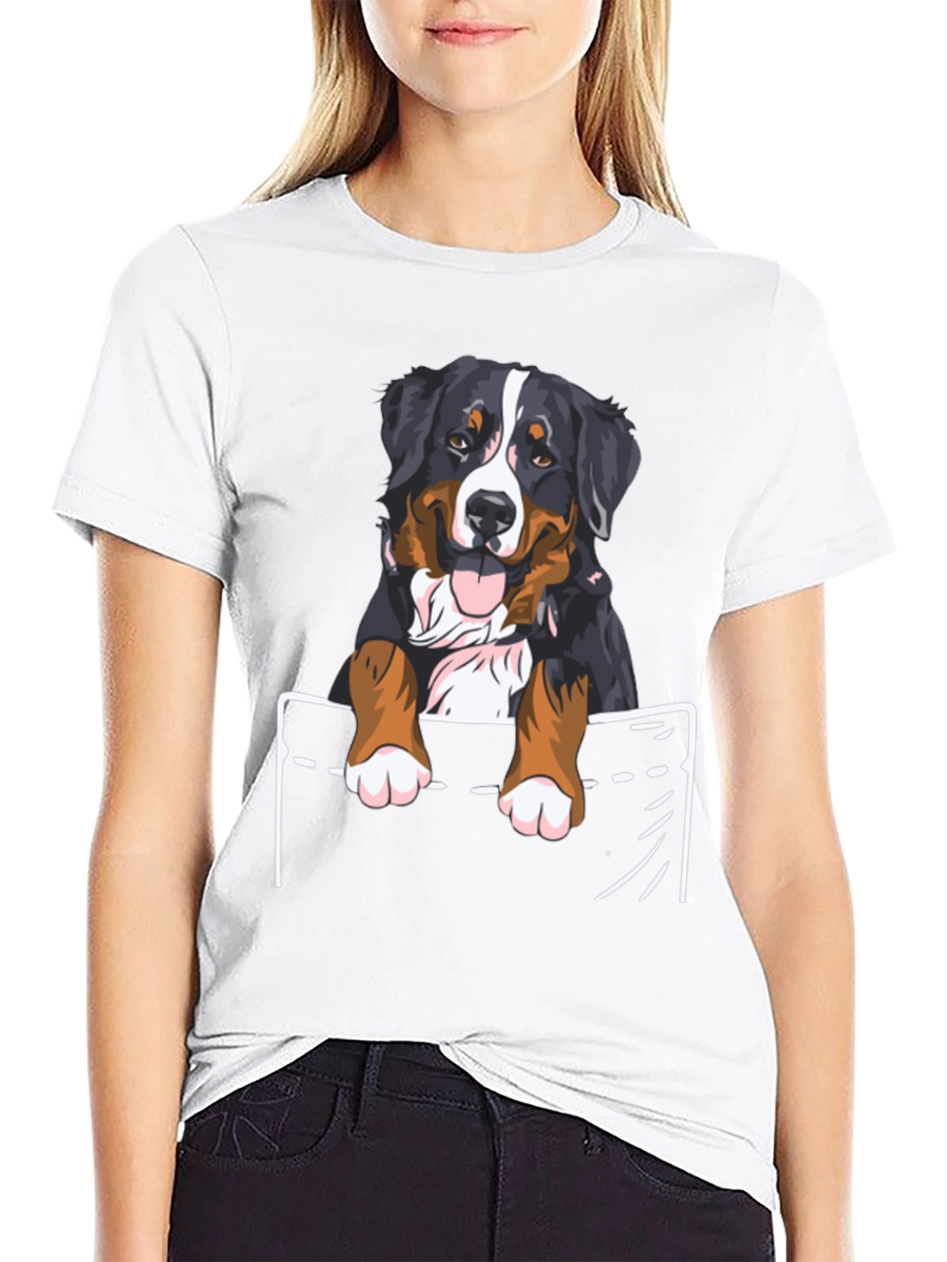 Bernese Mountain Dog Pocket T-Shirt